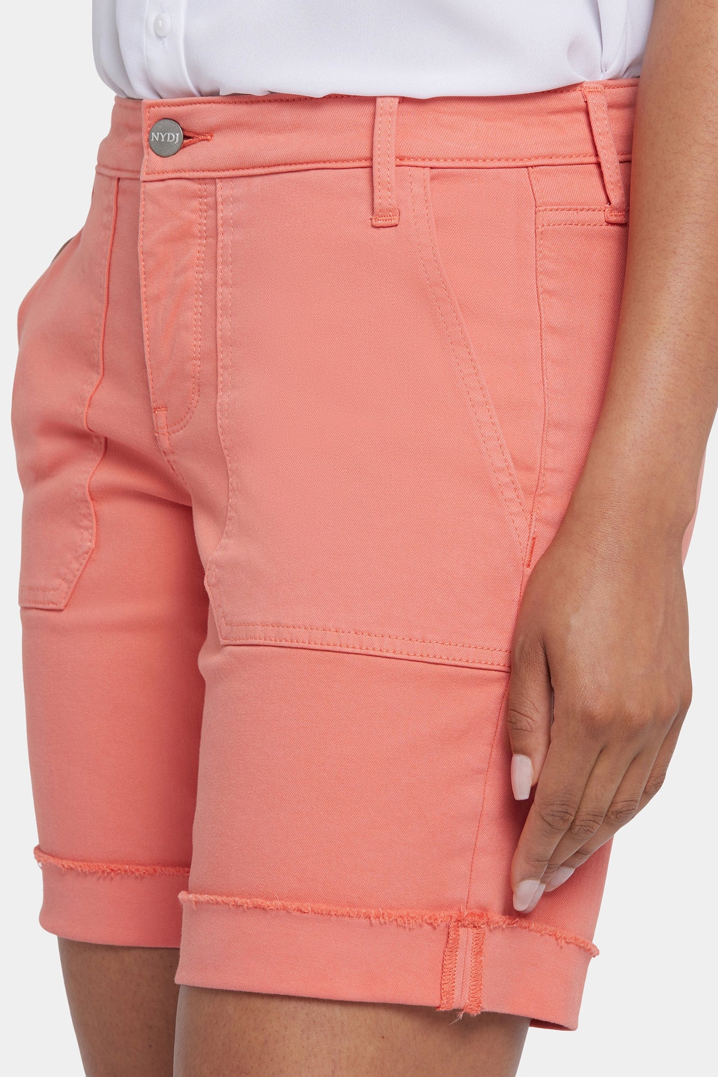Diana Relaxed Denim Shorts In Petite - Coral Haze