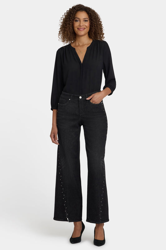 Teresa Wide Leg Jeans In Petite - French Nightfall