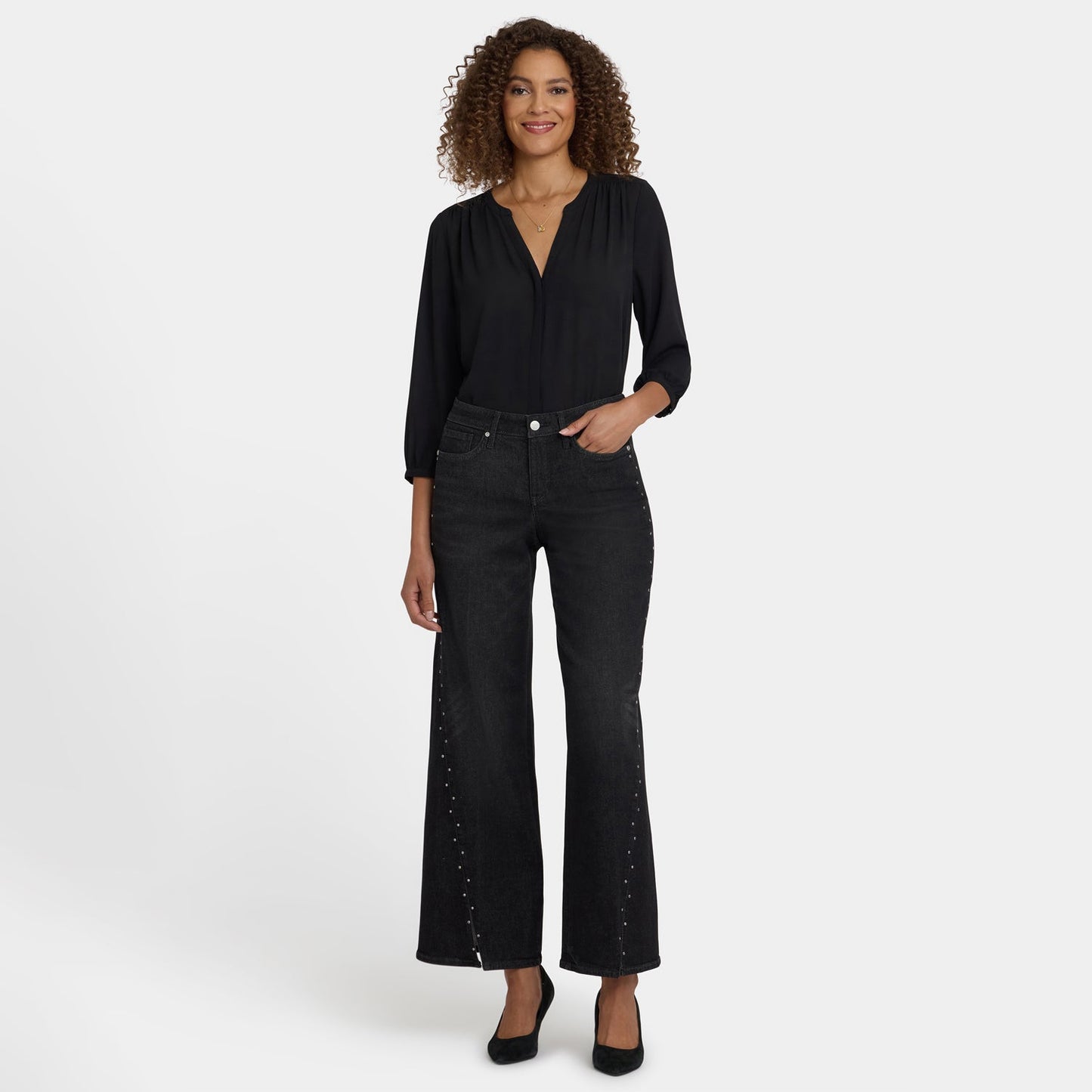 Teresa Wide Leg Jeans In Petite - French Nightfall