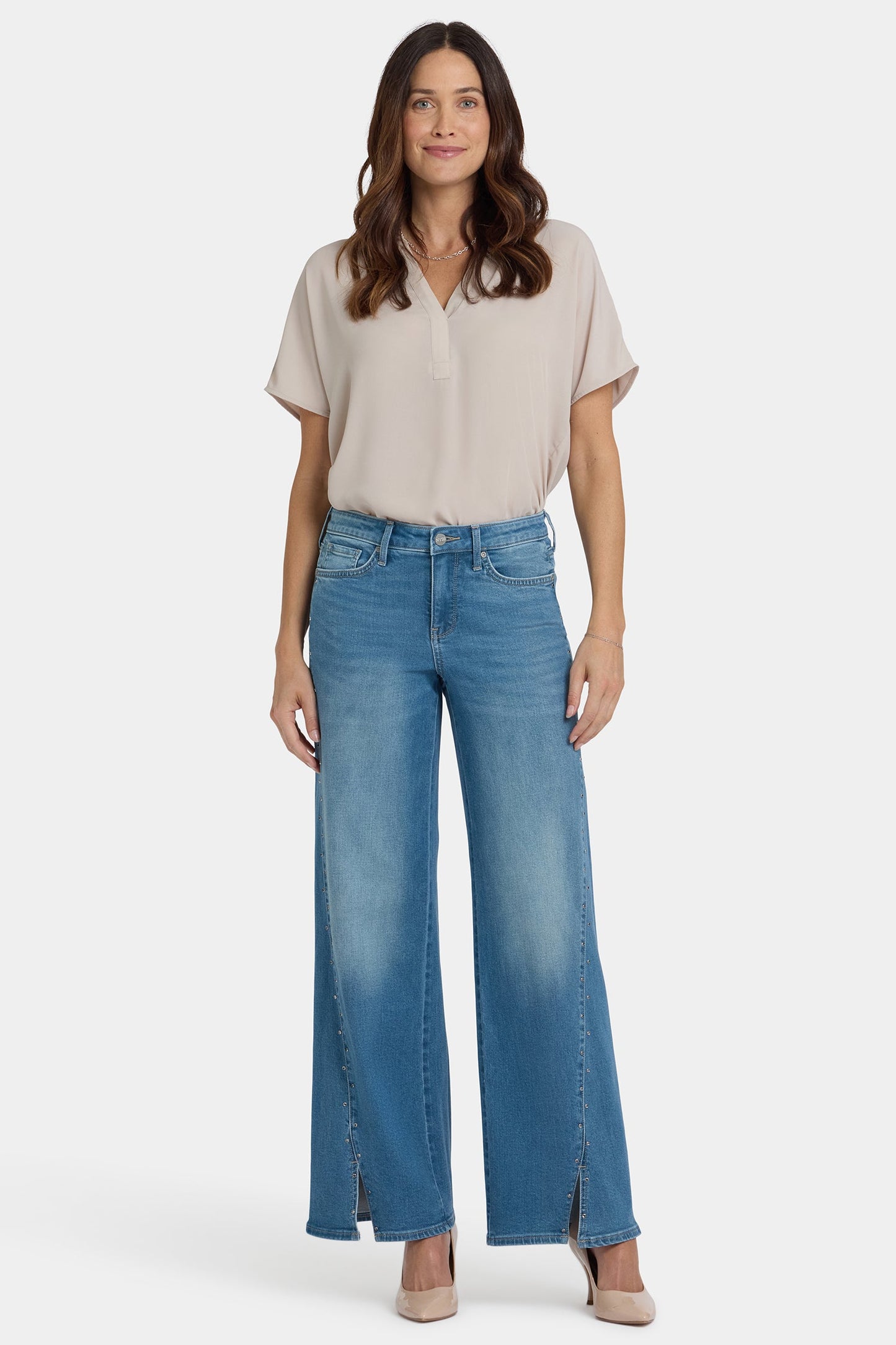 Teresa Wide Leg Jeans In Petite - Avenue Blue