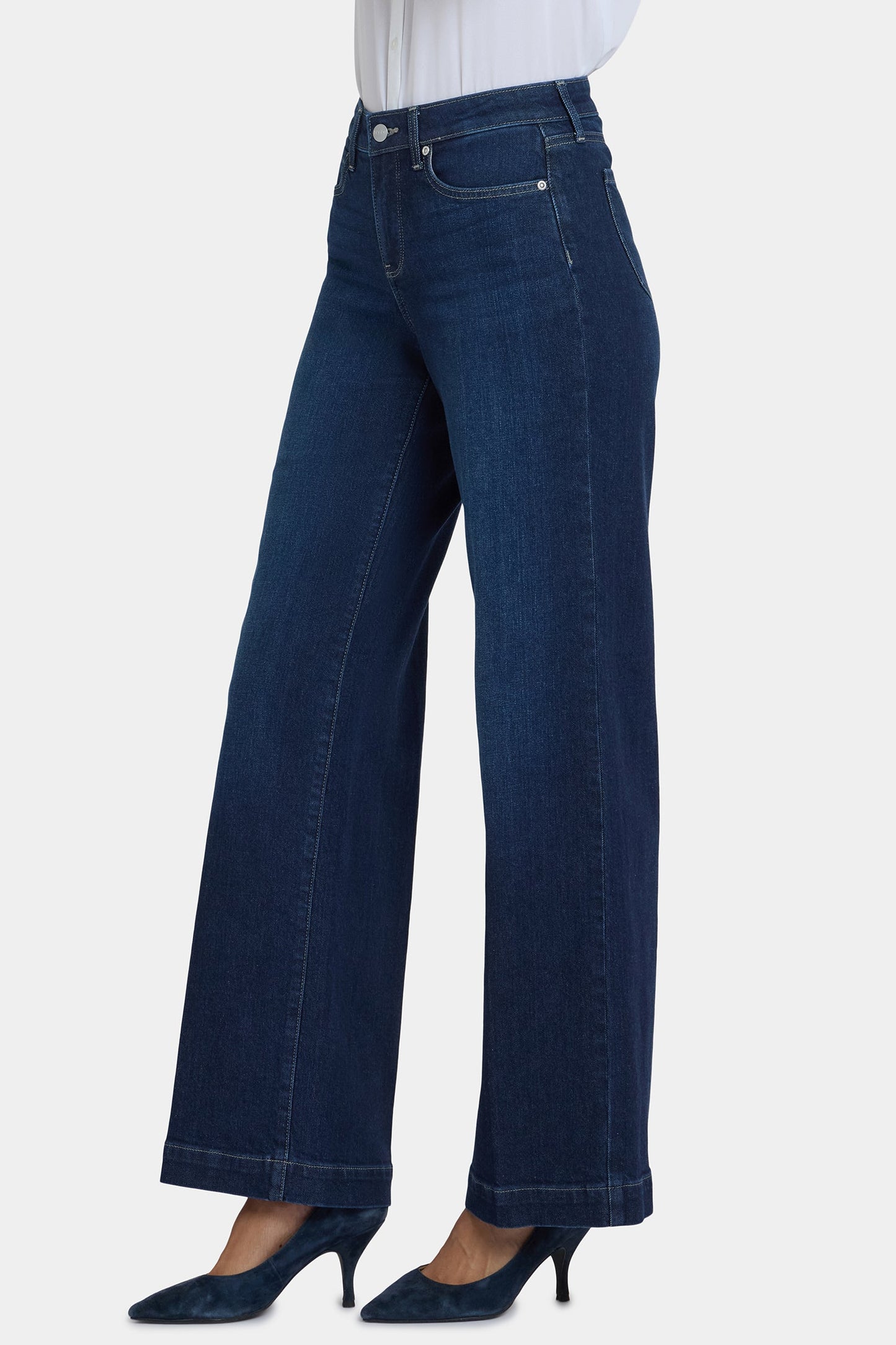 Teresa Wide Leg Jeans In Petite - Midnight Breeze