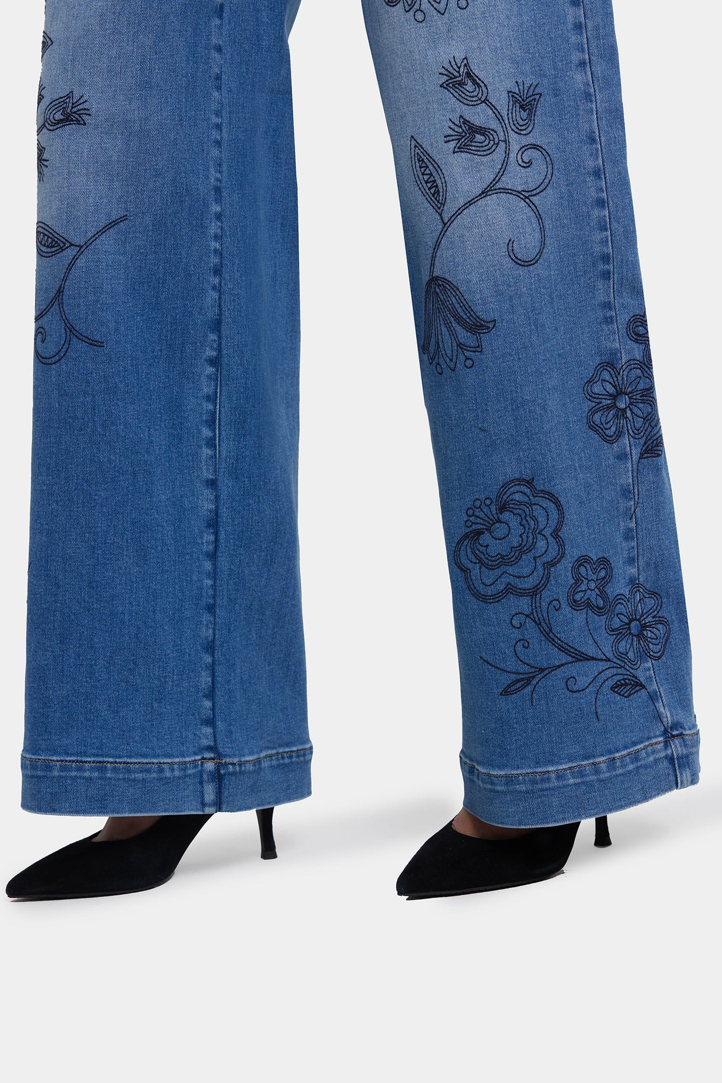 Teresa Wide Leg Jeans In Petite - Water Canyon