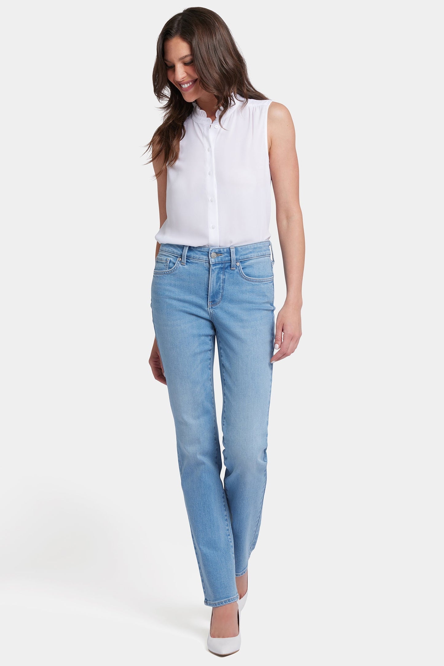 Marilyn Straight Jeans In Petite - Salamanca Sun