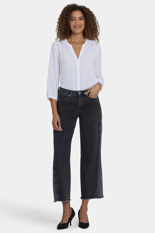 Teresa Wide Leg Jeans In Petite - Street Shade