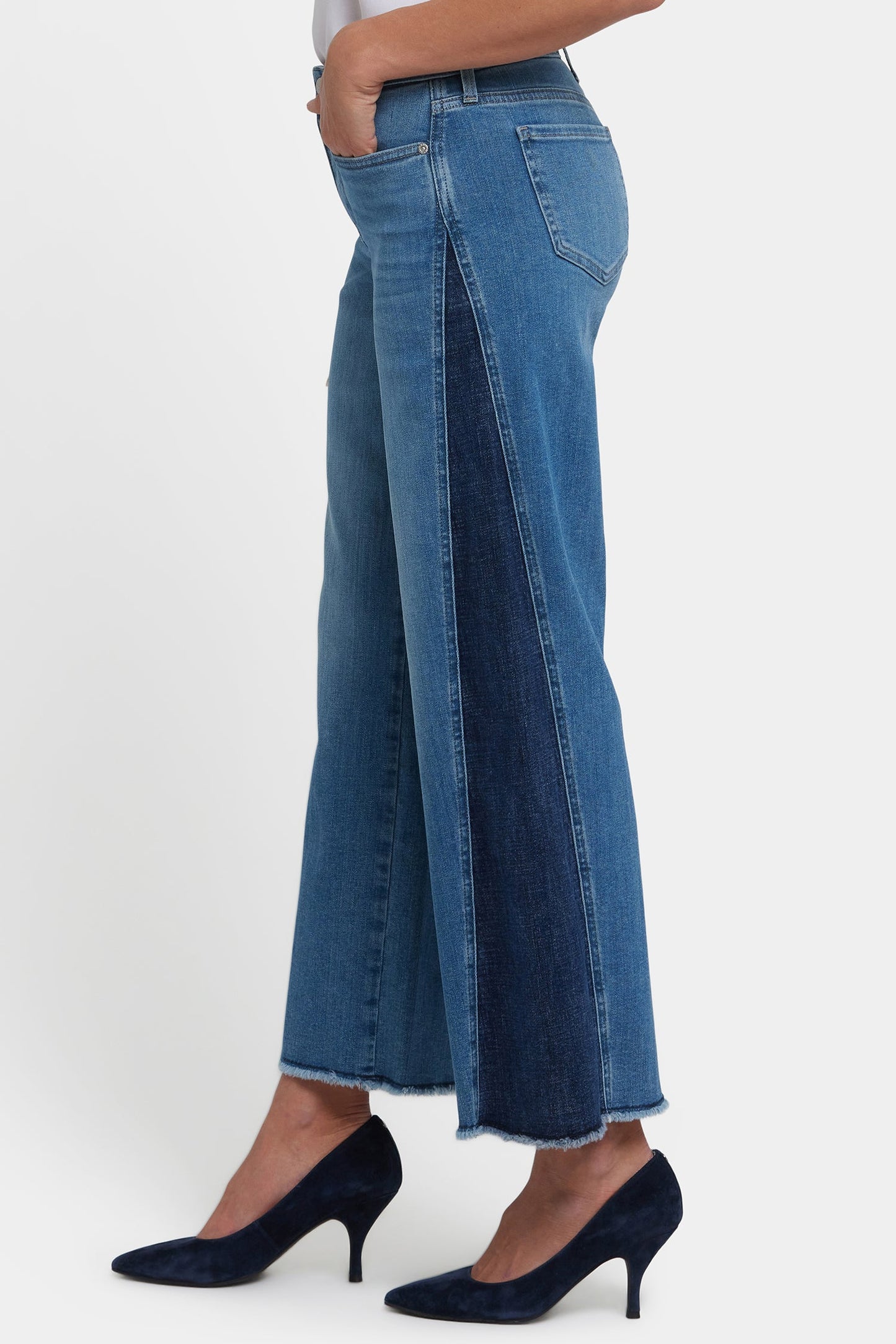 Teresa Wide Leg Jeans In Petite - Avenue Blue
