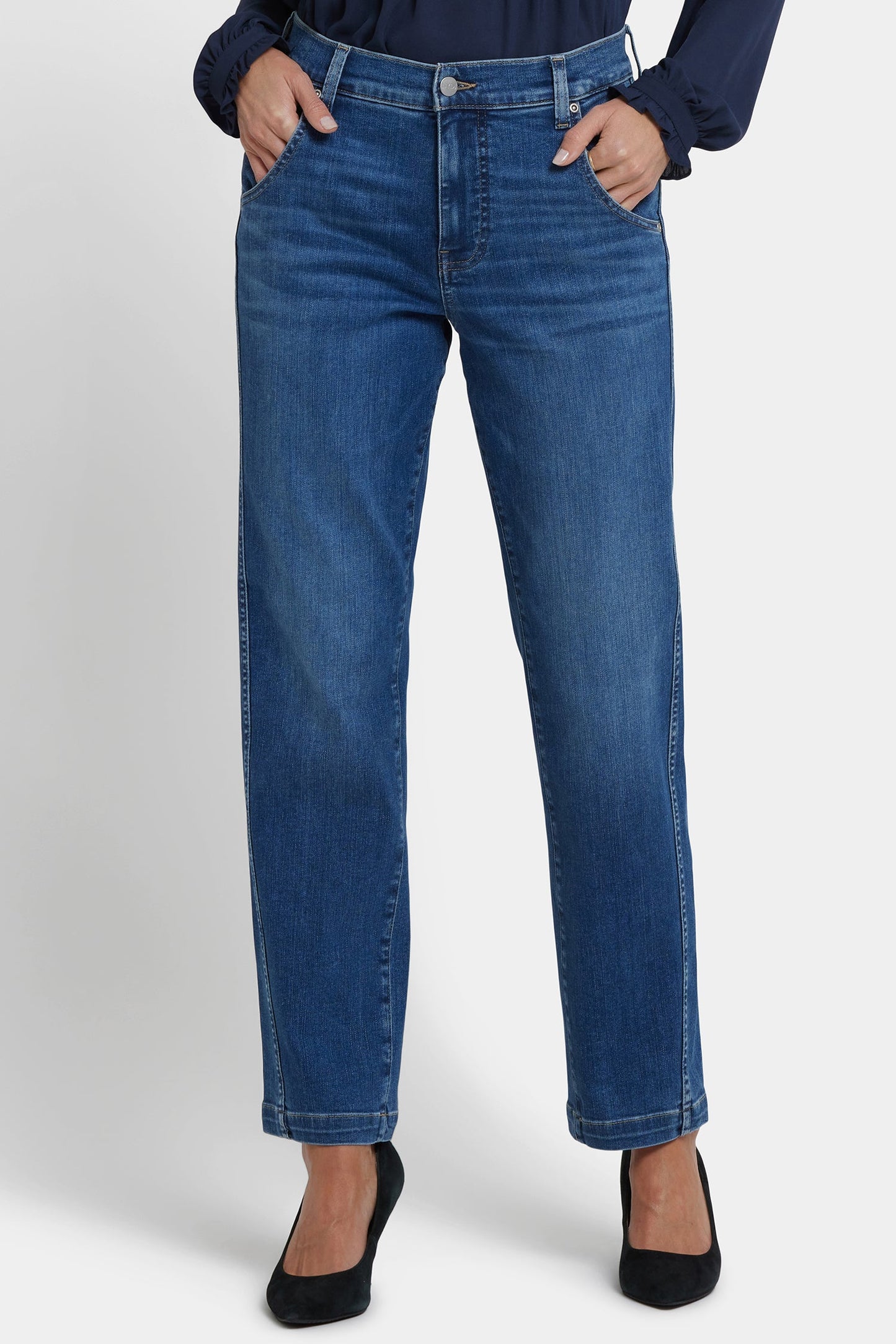 Brooke Loose Straight Jeans In Petite - Opera Blue
