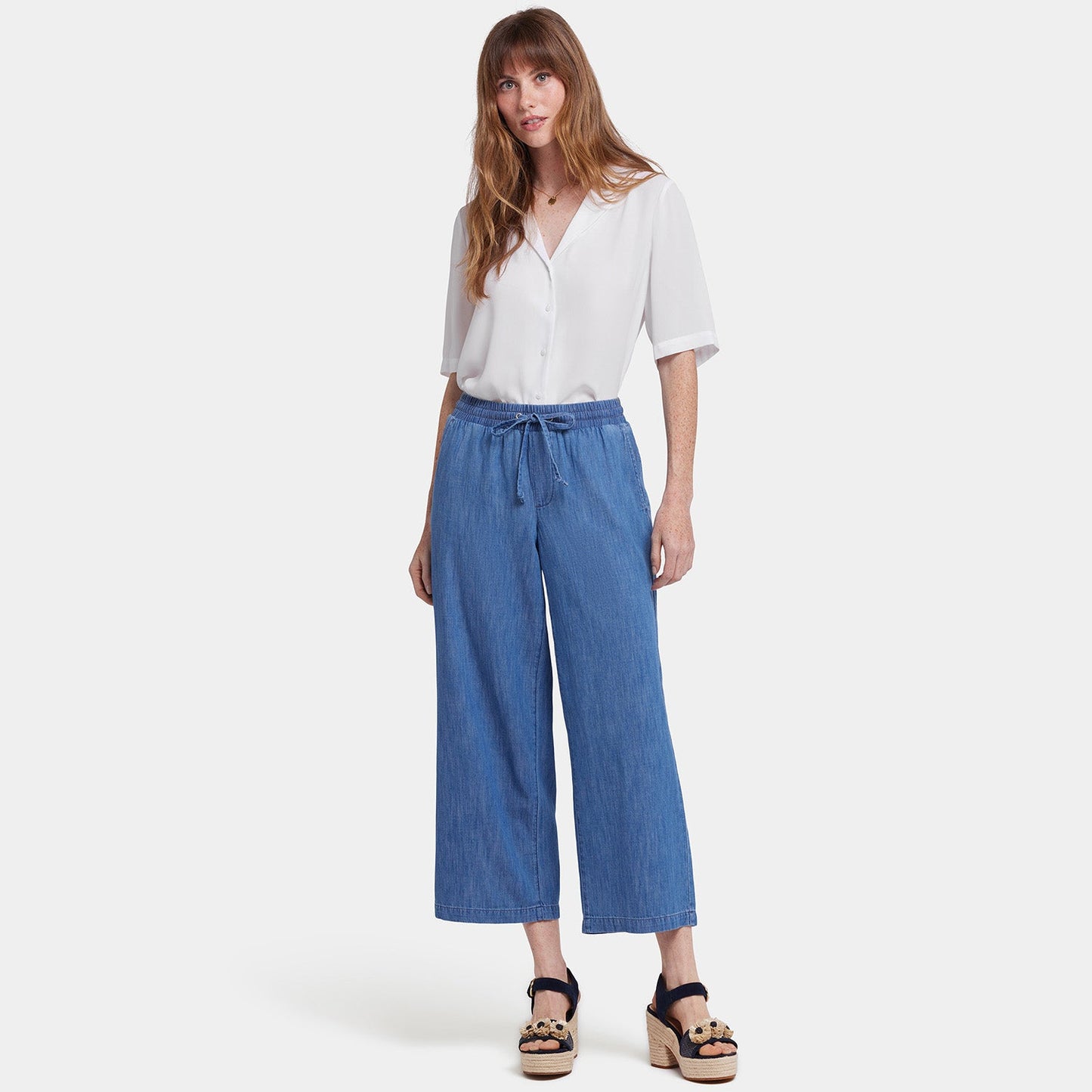 Jayne Pull-On Wide Leg Ankle Pants In Petite - Everly