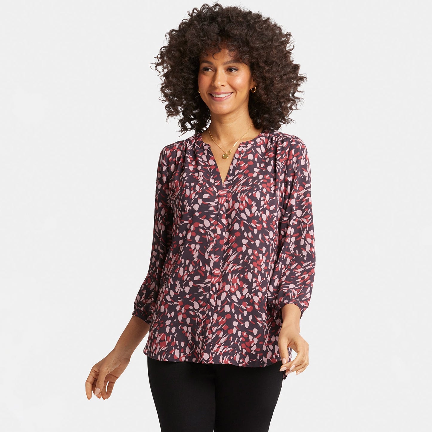 Pintuck Blouse - Perla Plum