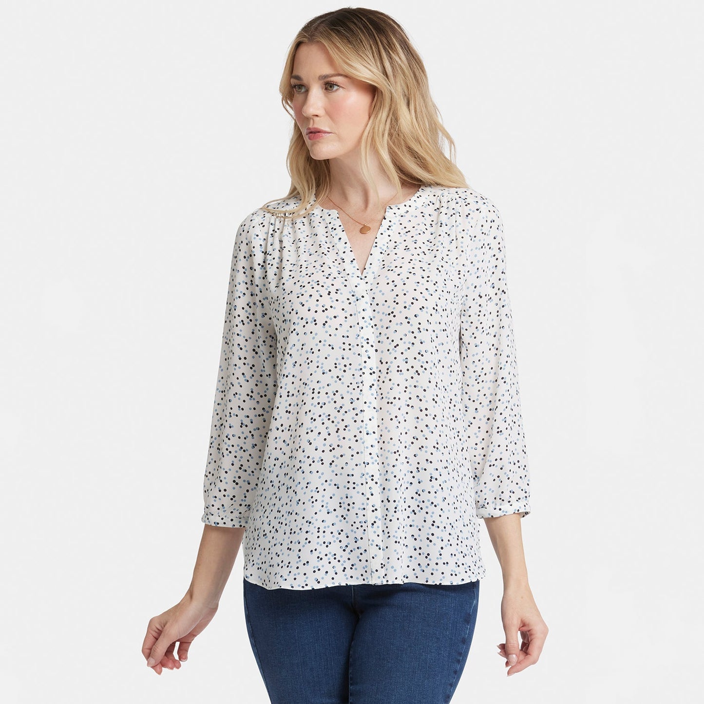 Pintuck Blouse - Sprinkle Dots