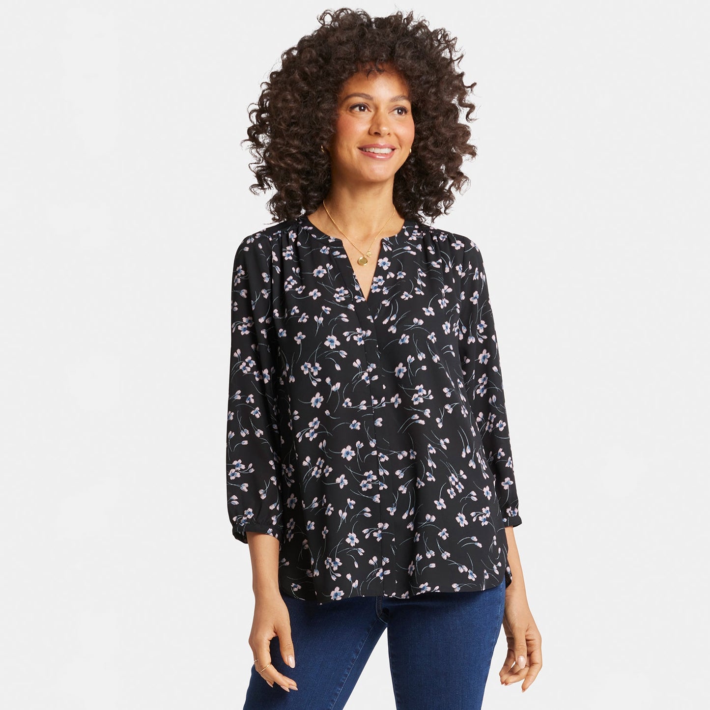 Pintuck Blouse - Cascade Petals