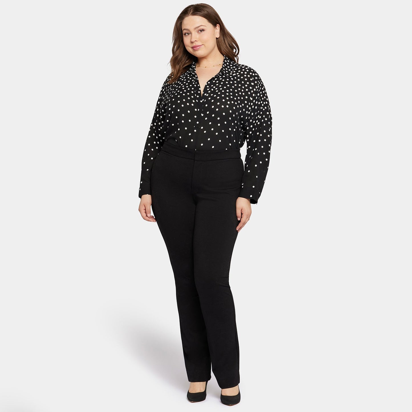Slim Trouser Pants In Plus Size - Black