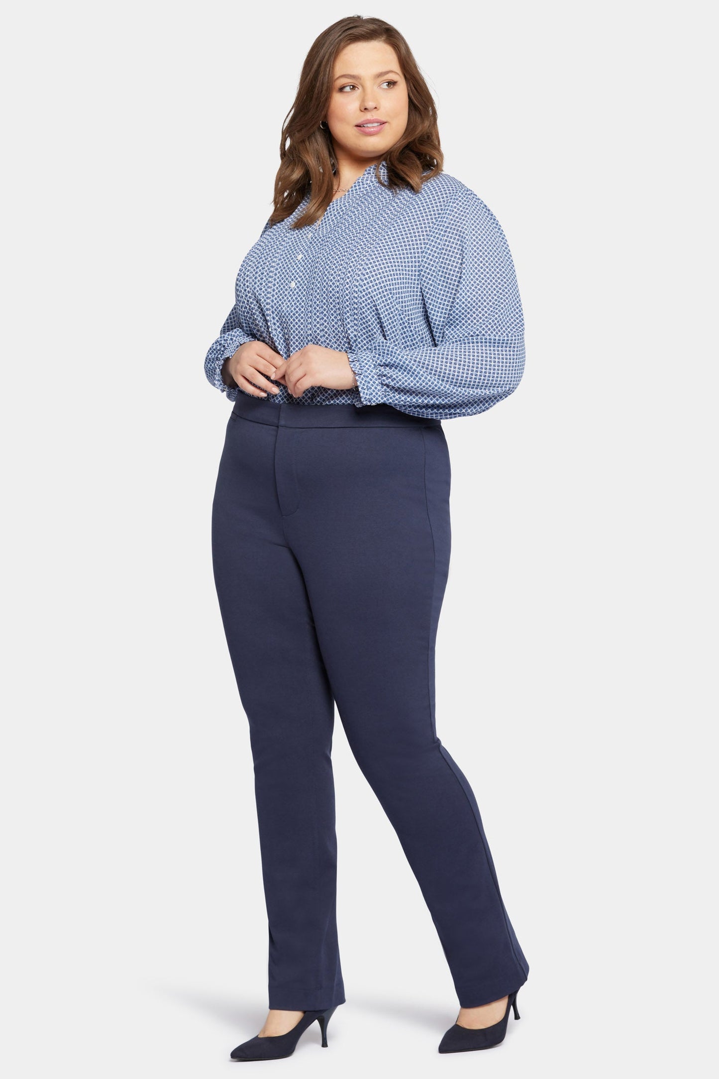 Slim Trouser Pants In Plus Size - Oxford Navy