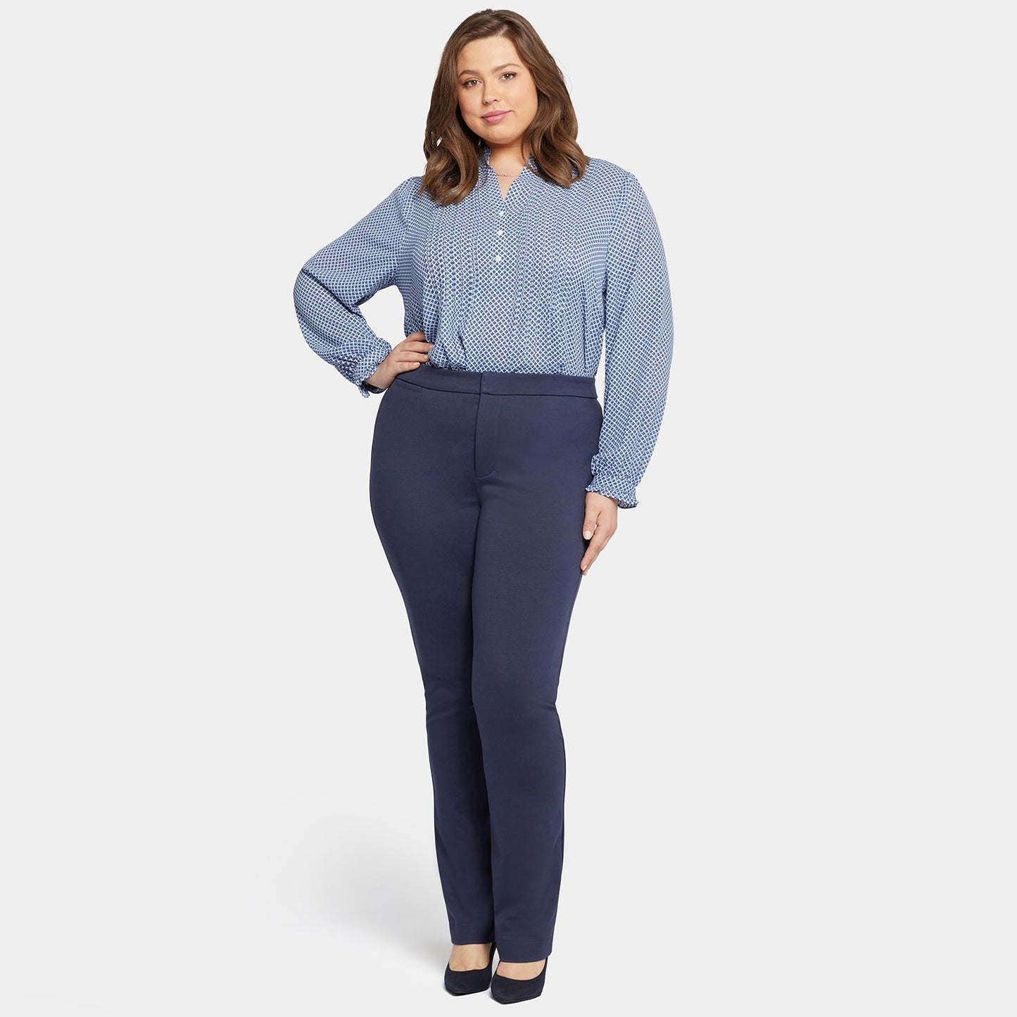Slim Trouser Pants In Plus Size - Oxford Navy