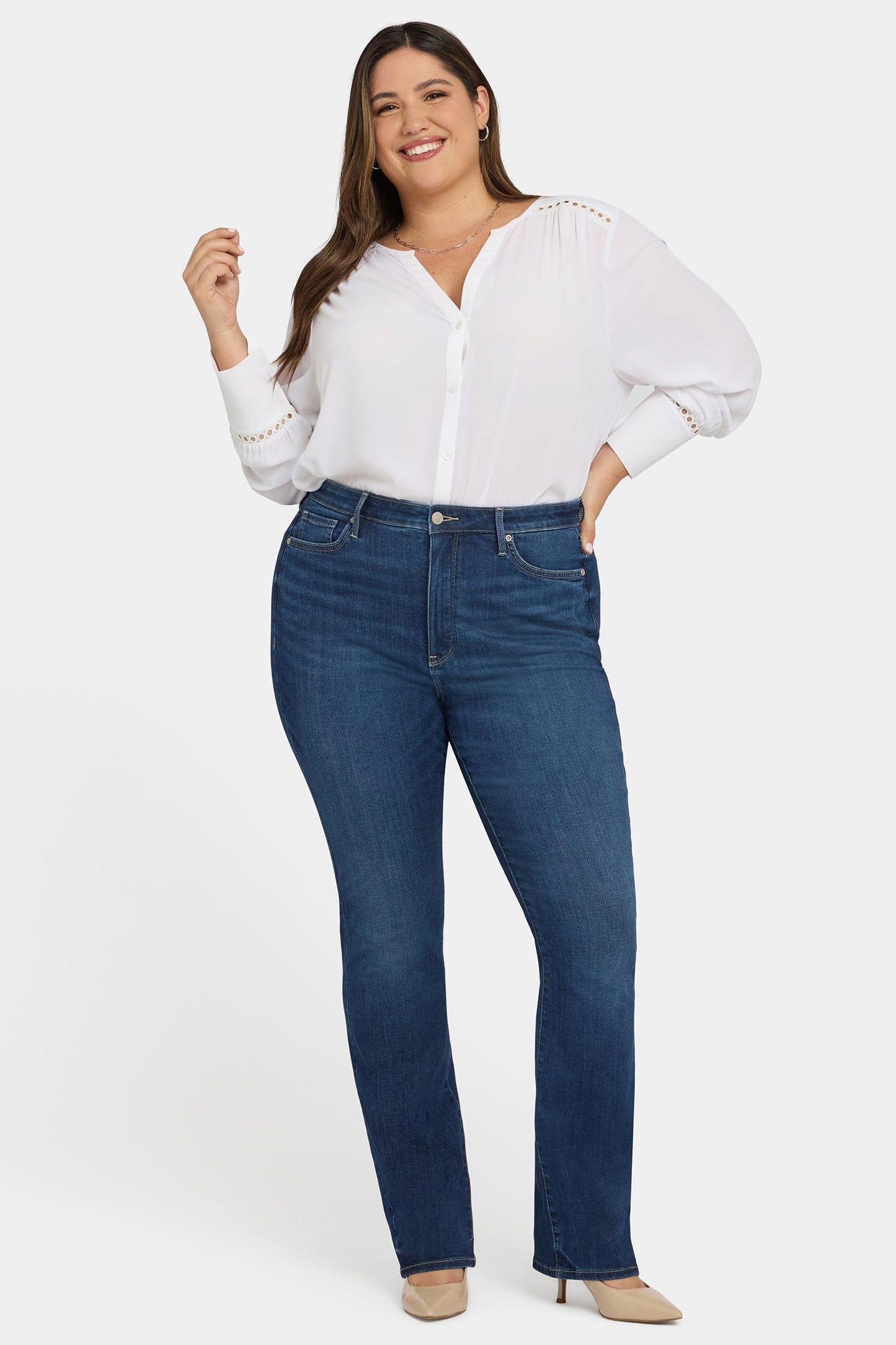 Billie Mini Bootcut Jeans In Plus Size - Vintage Lapis