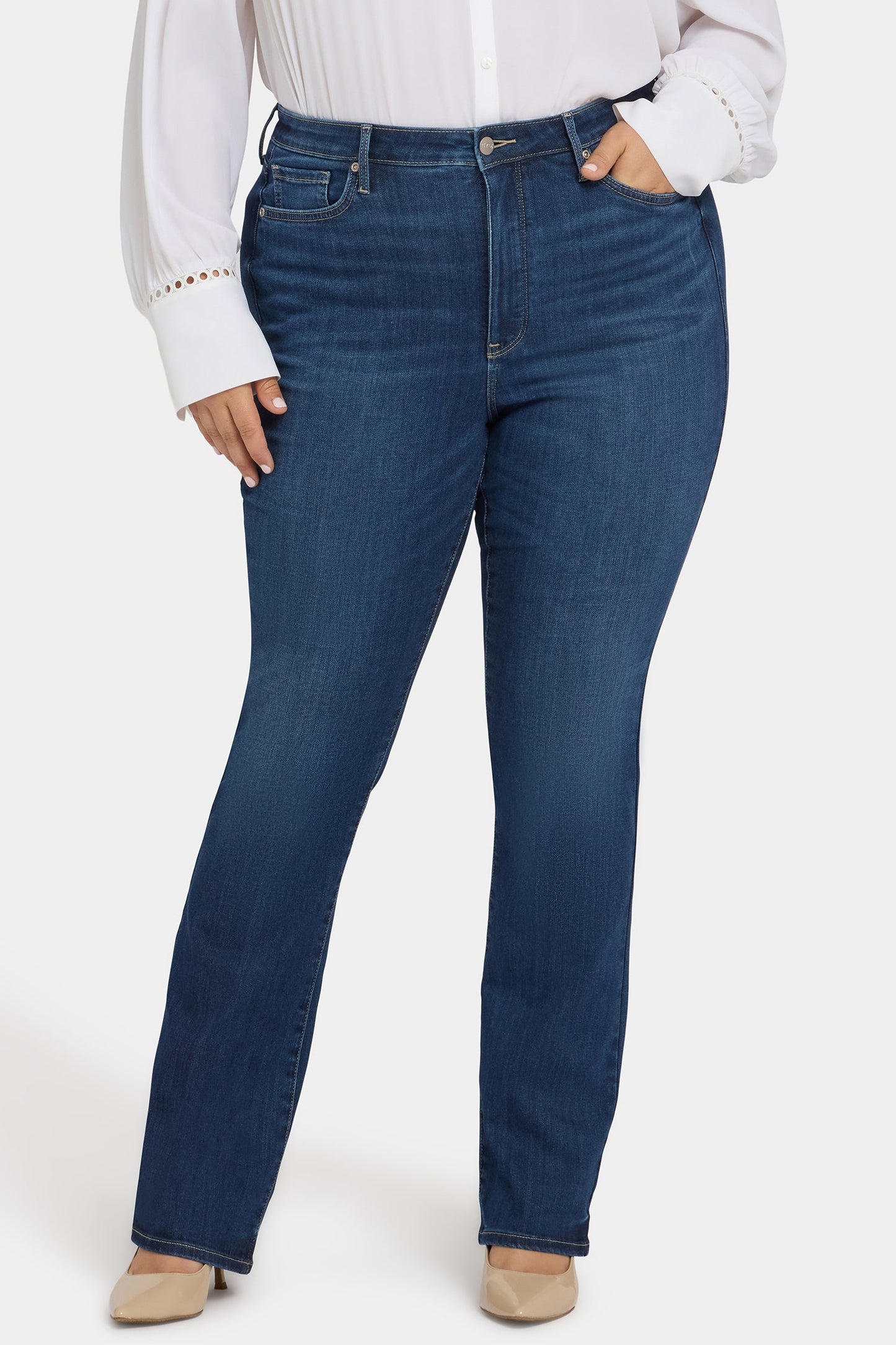 Billie Mini Bootcut Jeans In Plus Size - Vintage Lapis