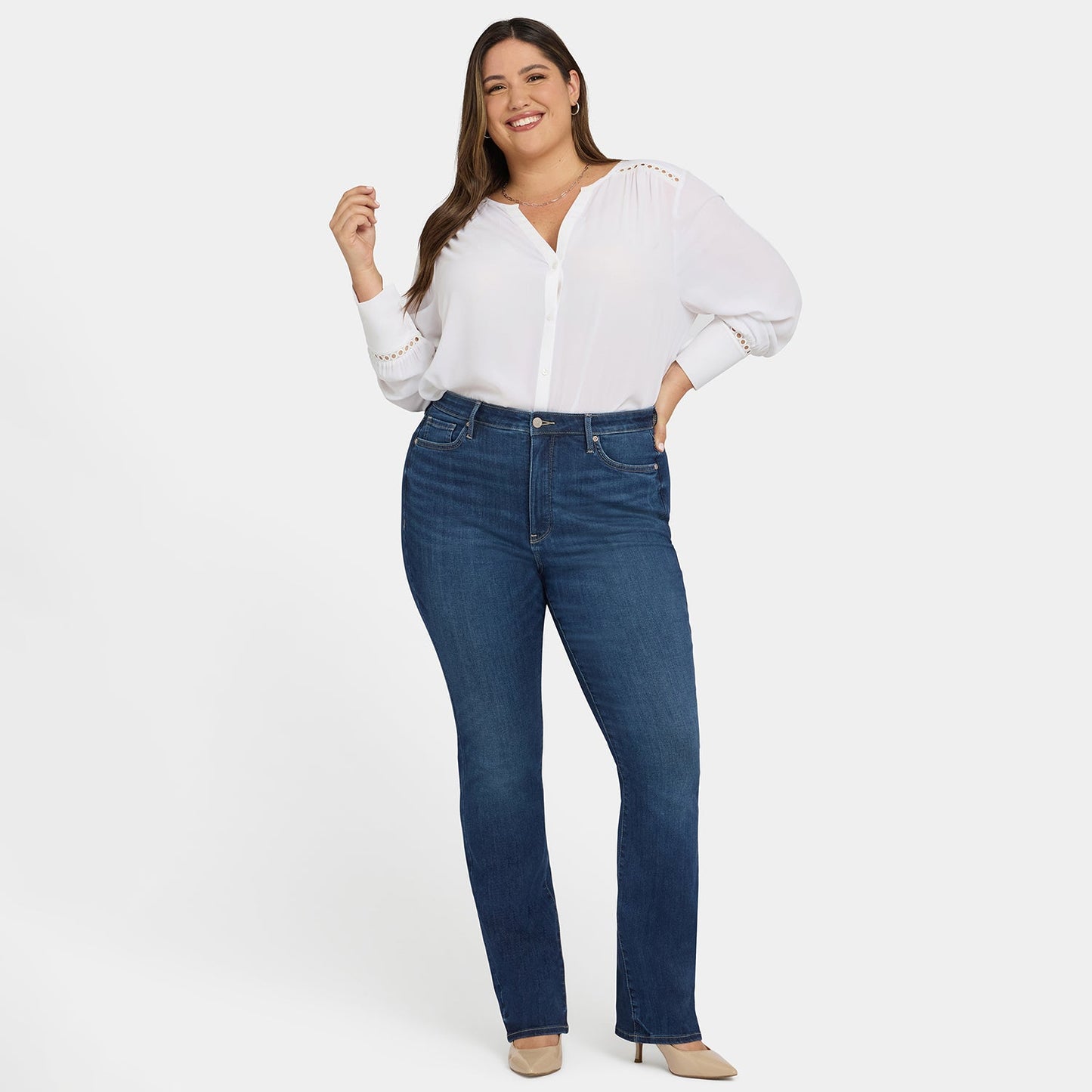 Billie Mini Bootcut Jeans In Plus Size - Vintage Lapis