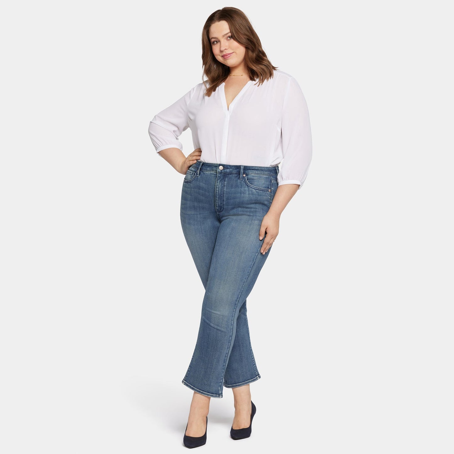 Slim Bootcut Ankle Jeans In Plus Size - Prelude