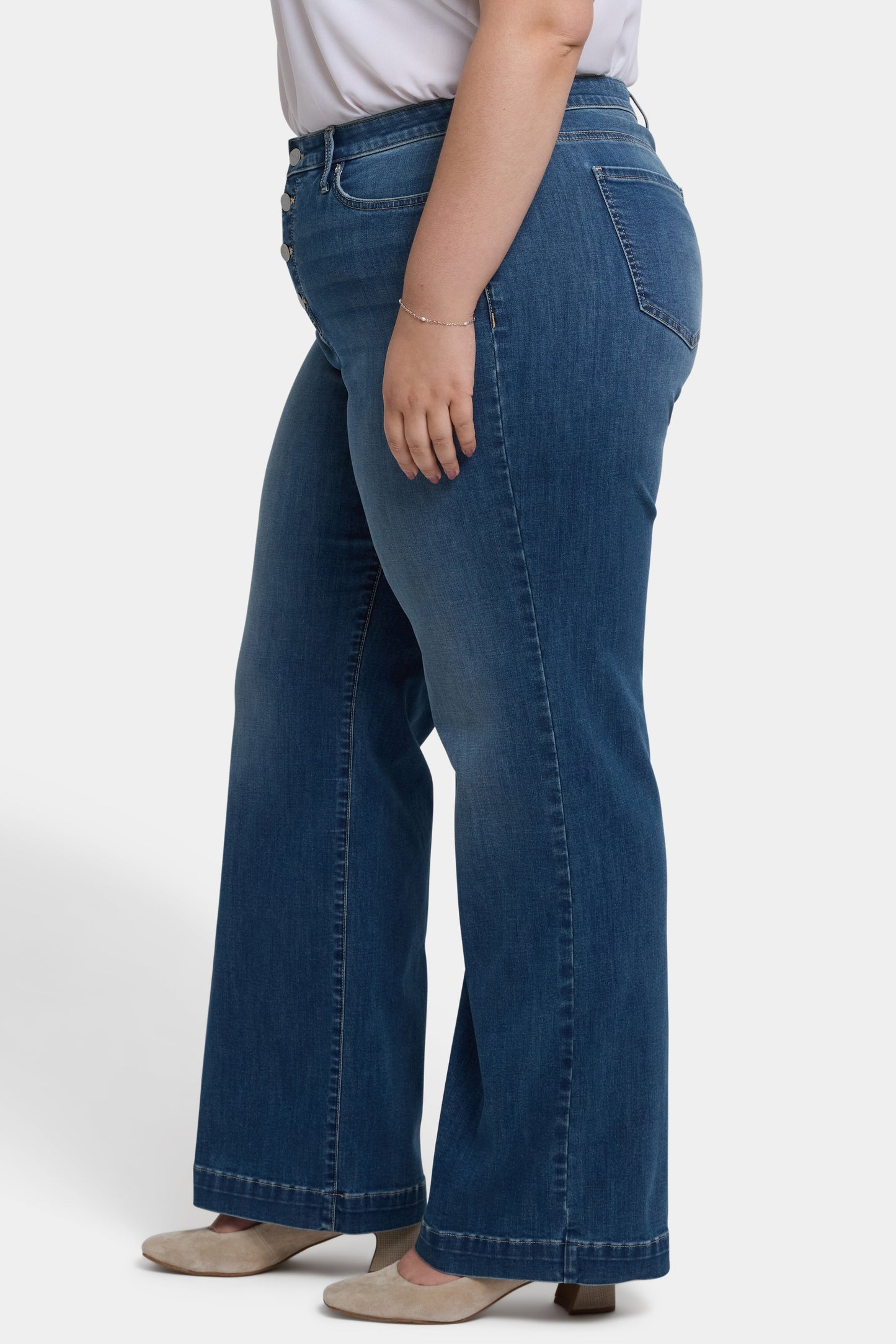 Teresa Wide Leg Jeans In Plus Size - Costa Brava