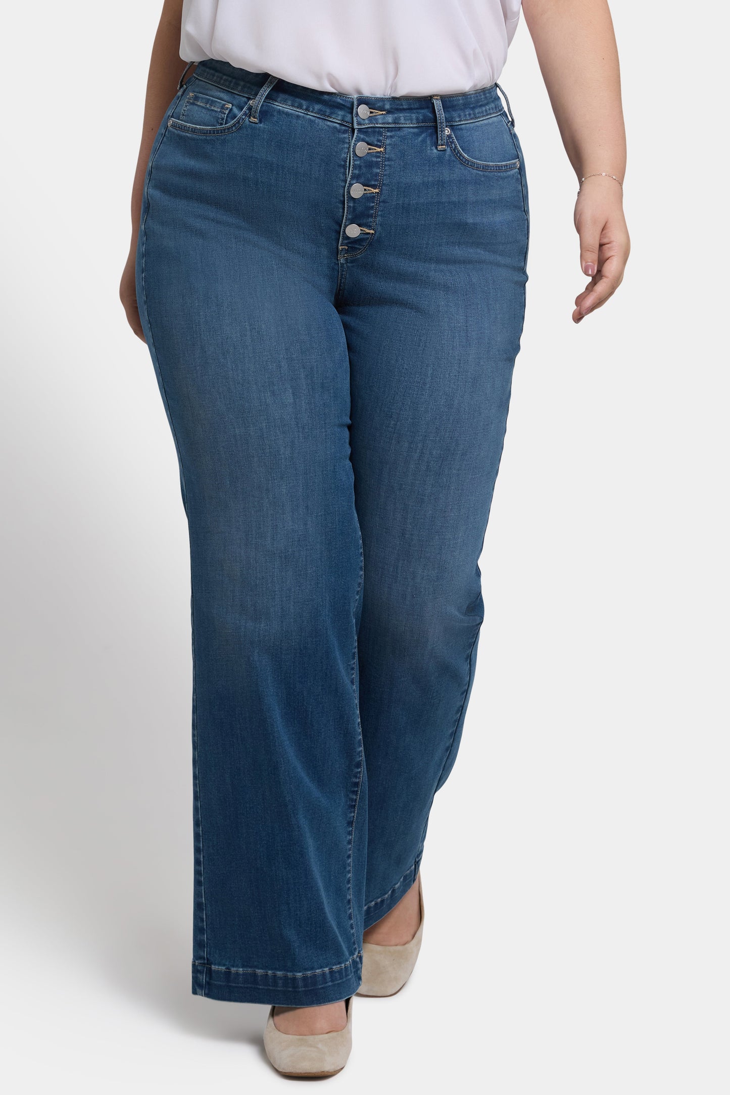 Teresa Wide Leg Jeans In Plus Size - Costa Brava