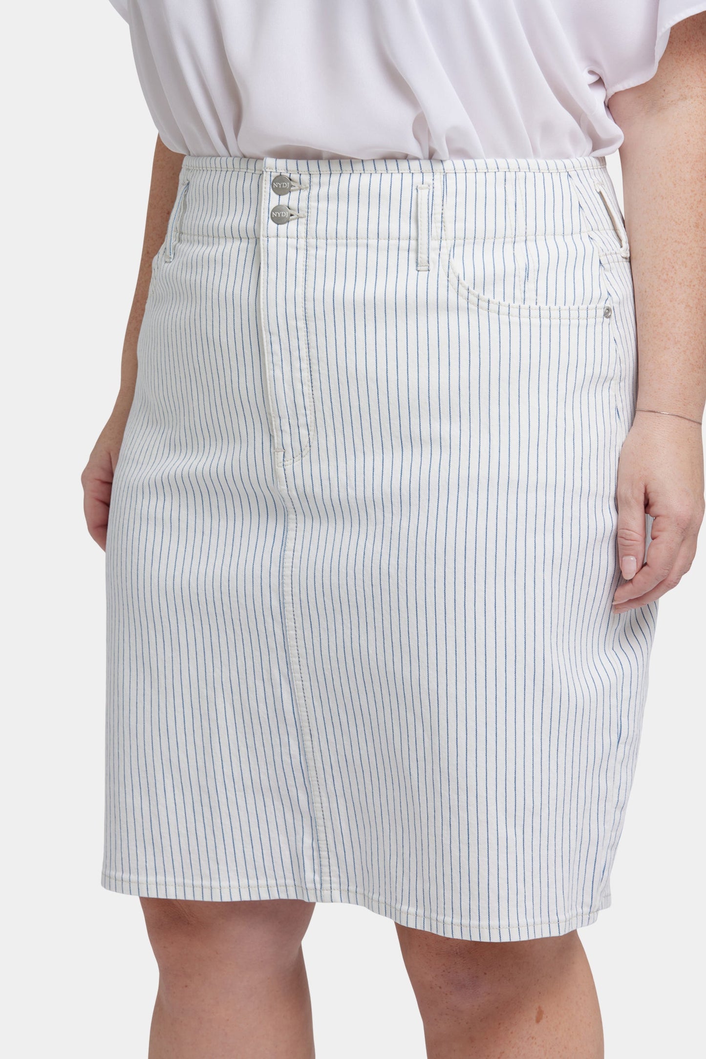 High Waist Skirt In Plus Size - Palencia Stripe