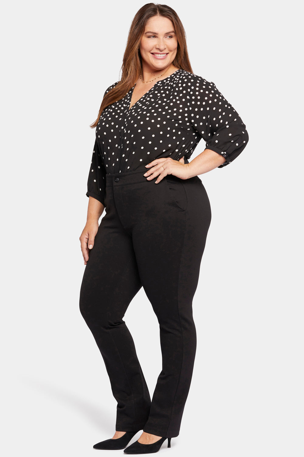 Classic Trouser Pants In Plus Size - Black