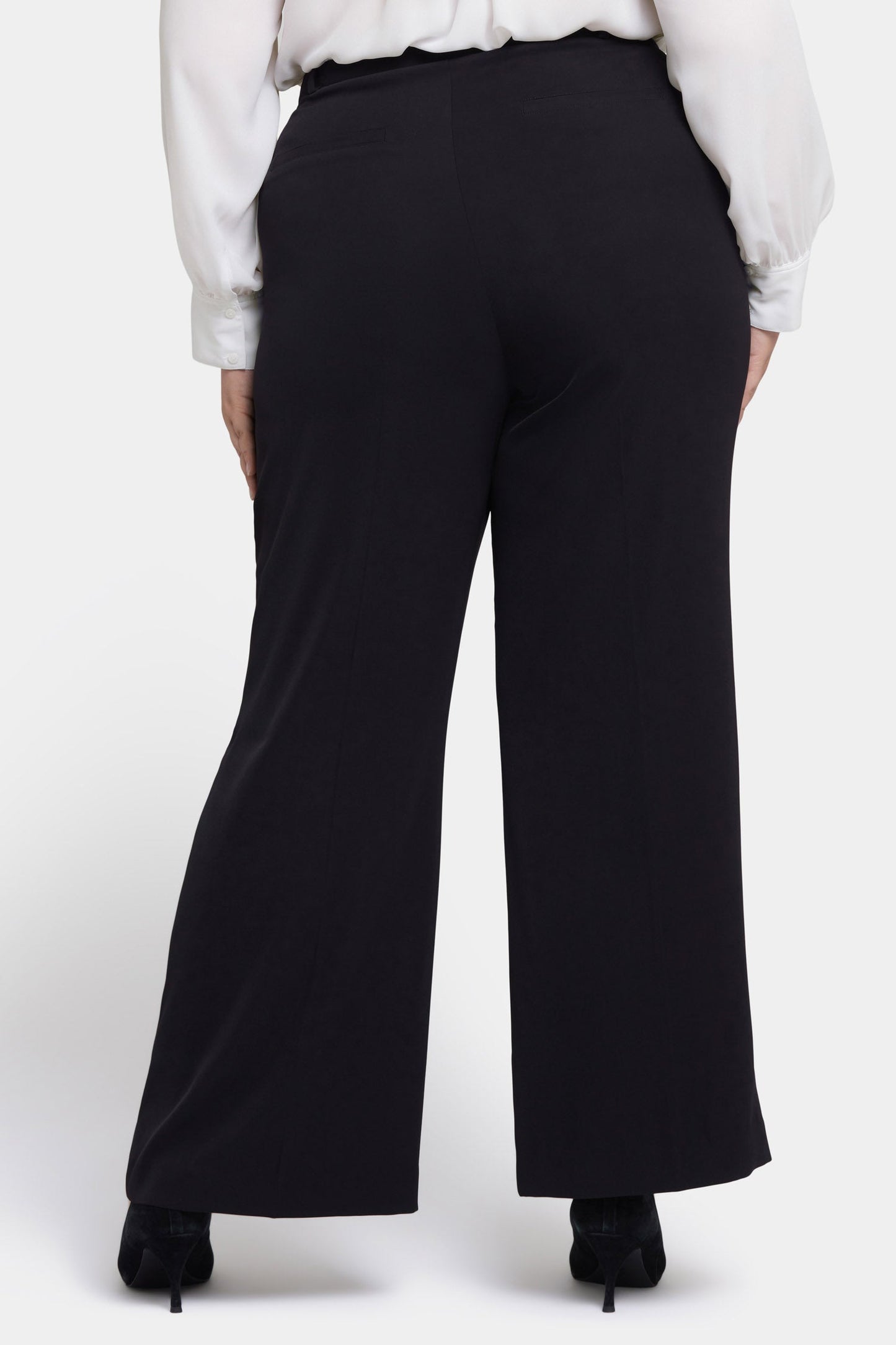 Wide Leg Trouser Pants In Plus Size - Black