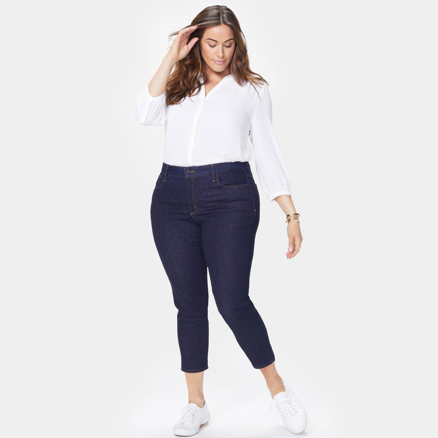 Alina Skinny Ankle Jeans In Plus Size - Rinse