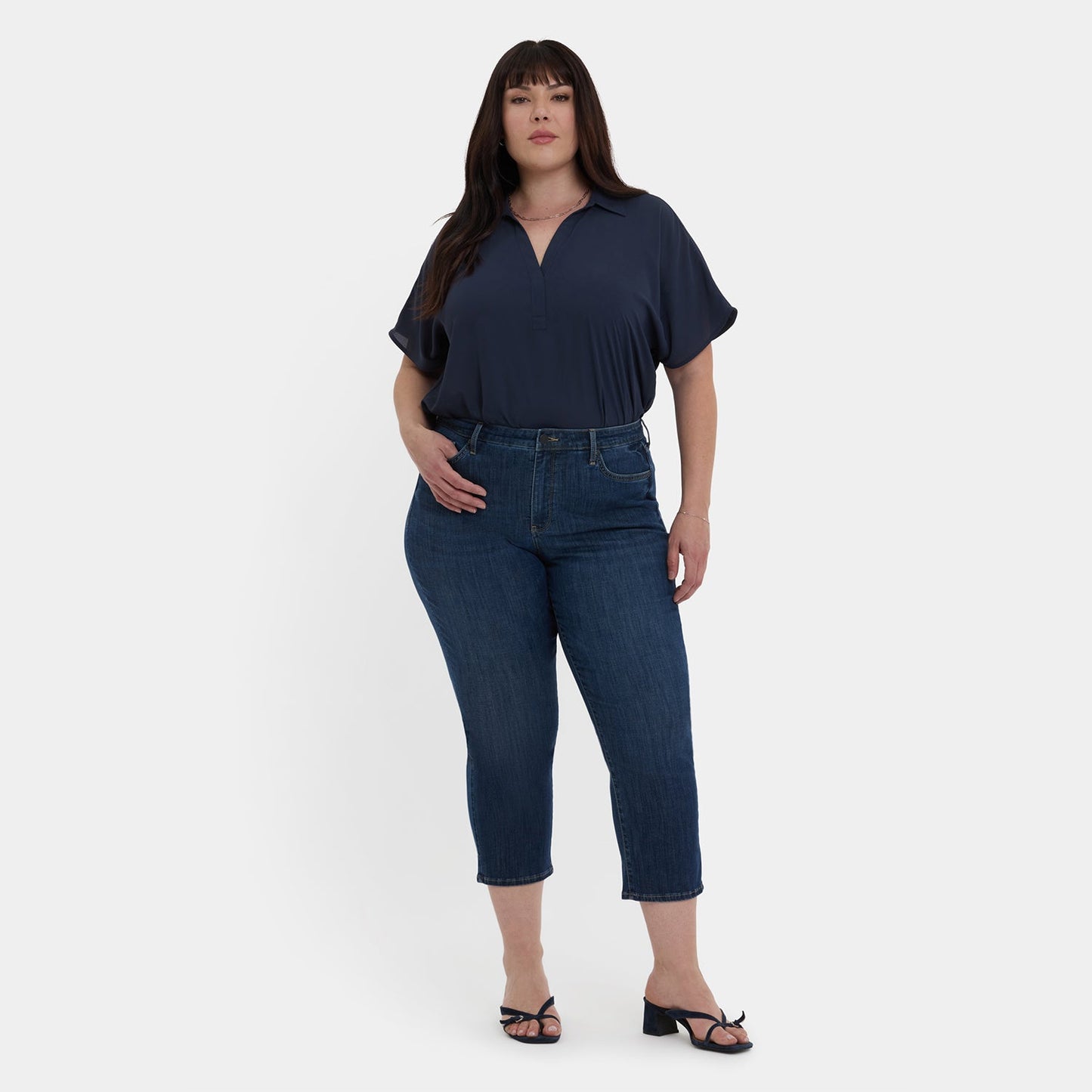 Relaxed Piper Crop Jeans In Plus Size - Rio Rapids