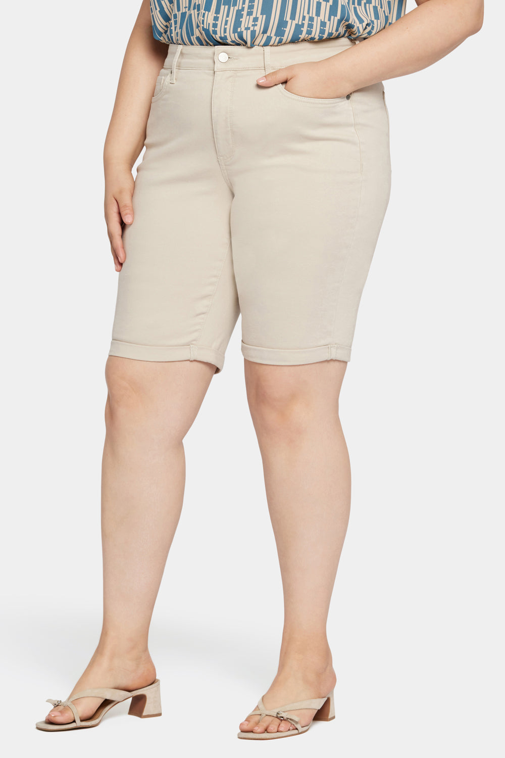 Briella 11 Inch Denim Shorts In Plus Size - Feather