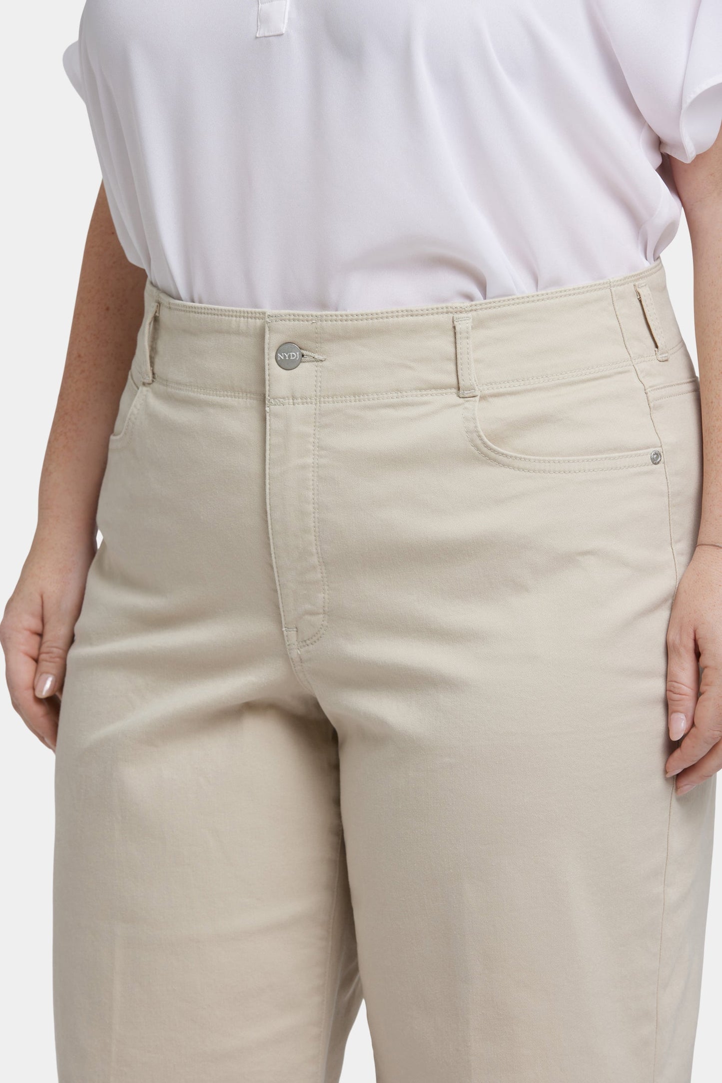 Brigitte Wide Leg Capri Jeans In Plus Size - Feather