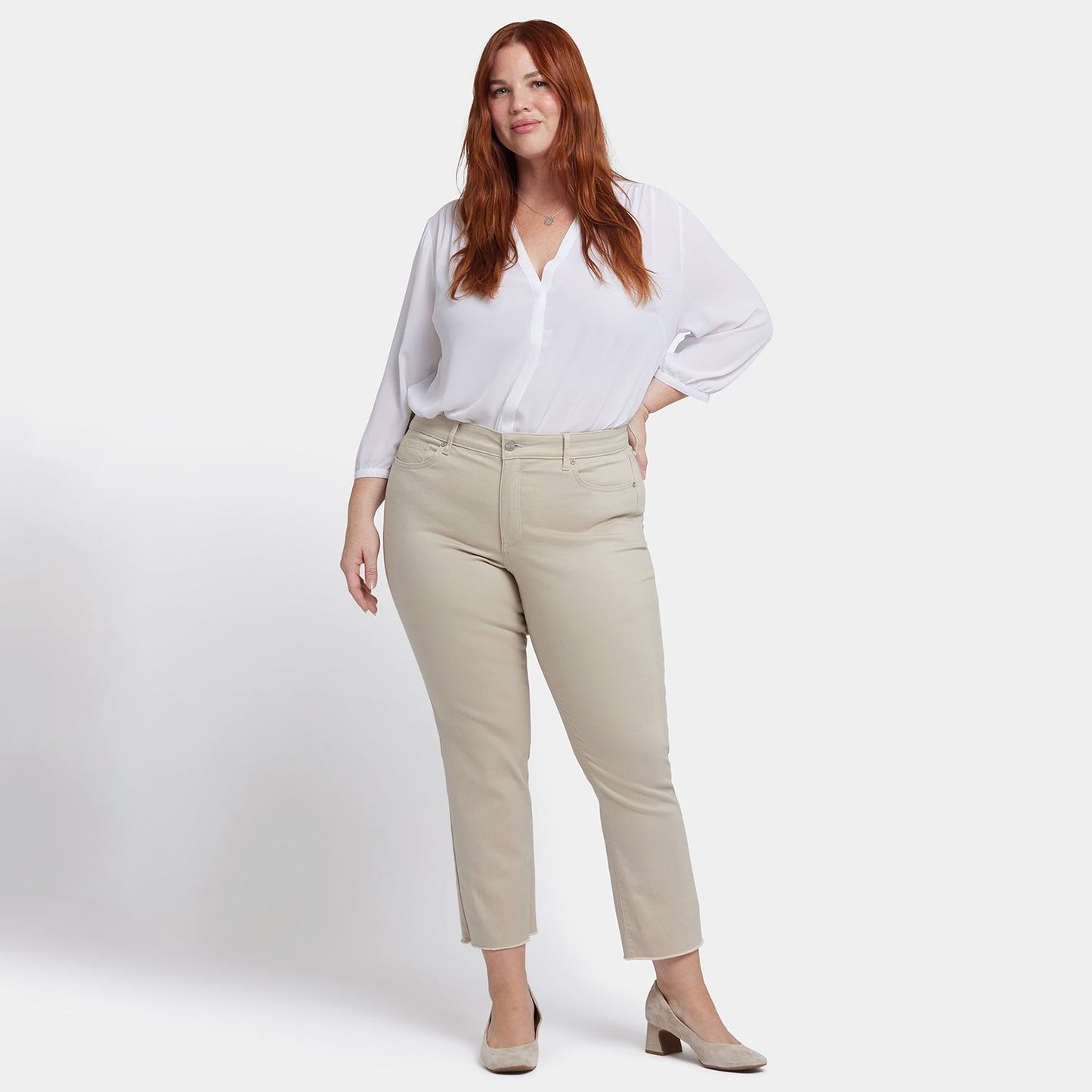Marilyn Straight Ankle Jeans In Plus Size - Feather