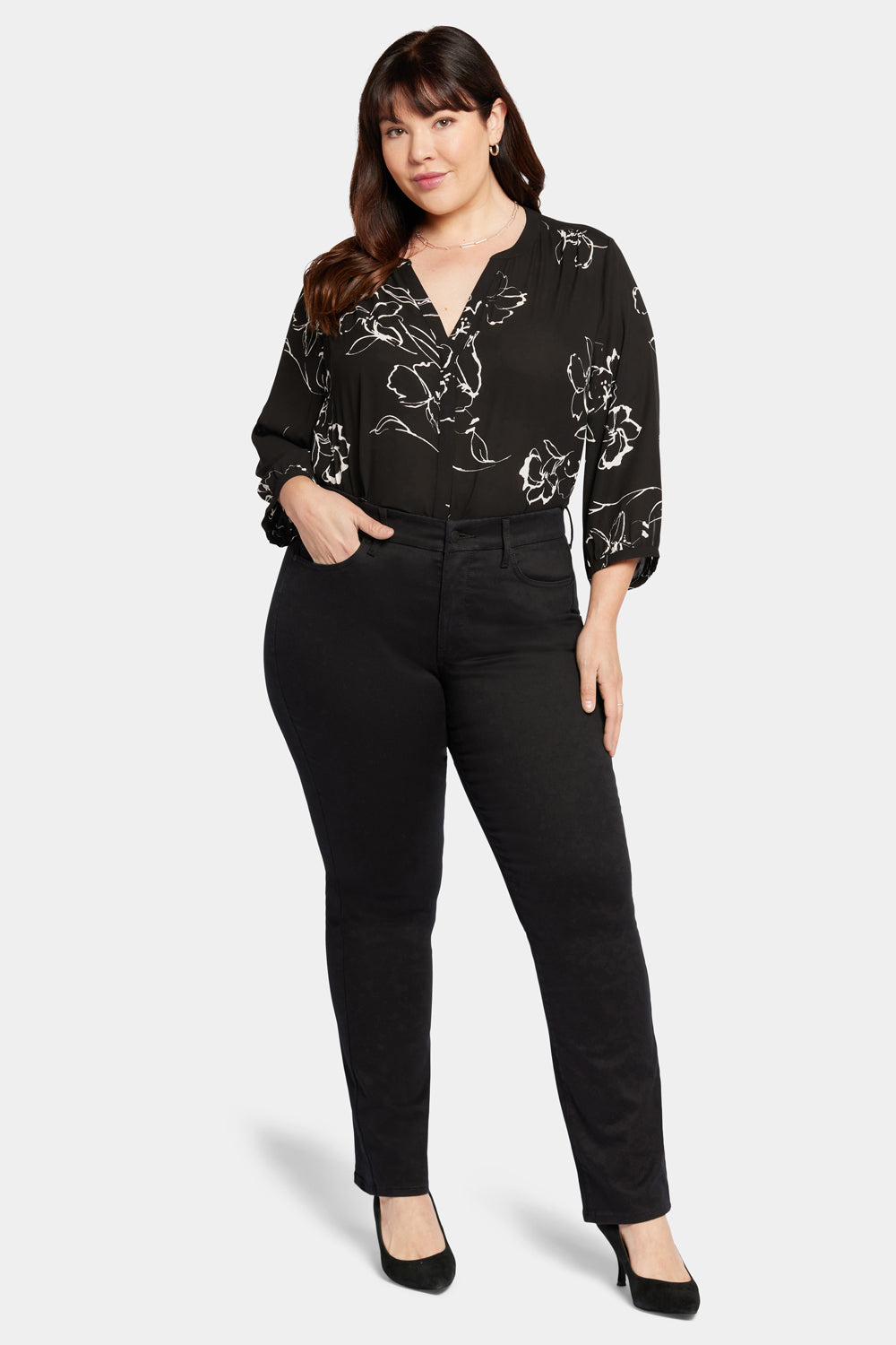 Waist-Match™ Marilyn Straight Jeans In Plus Size - Black