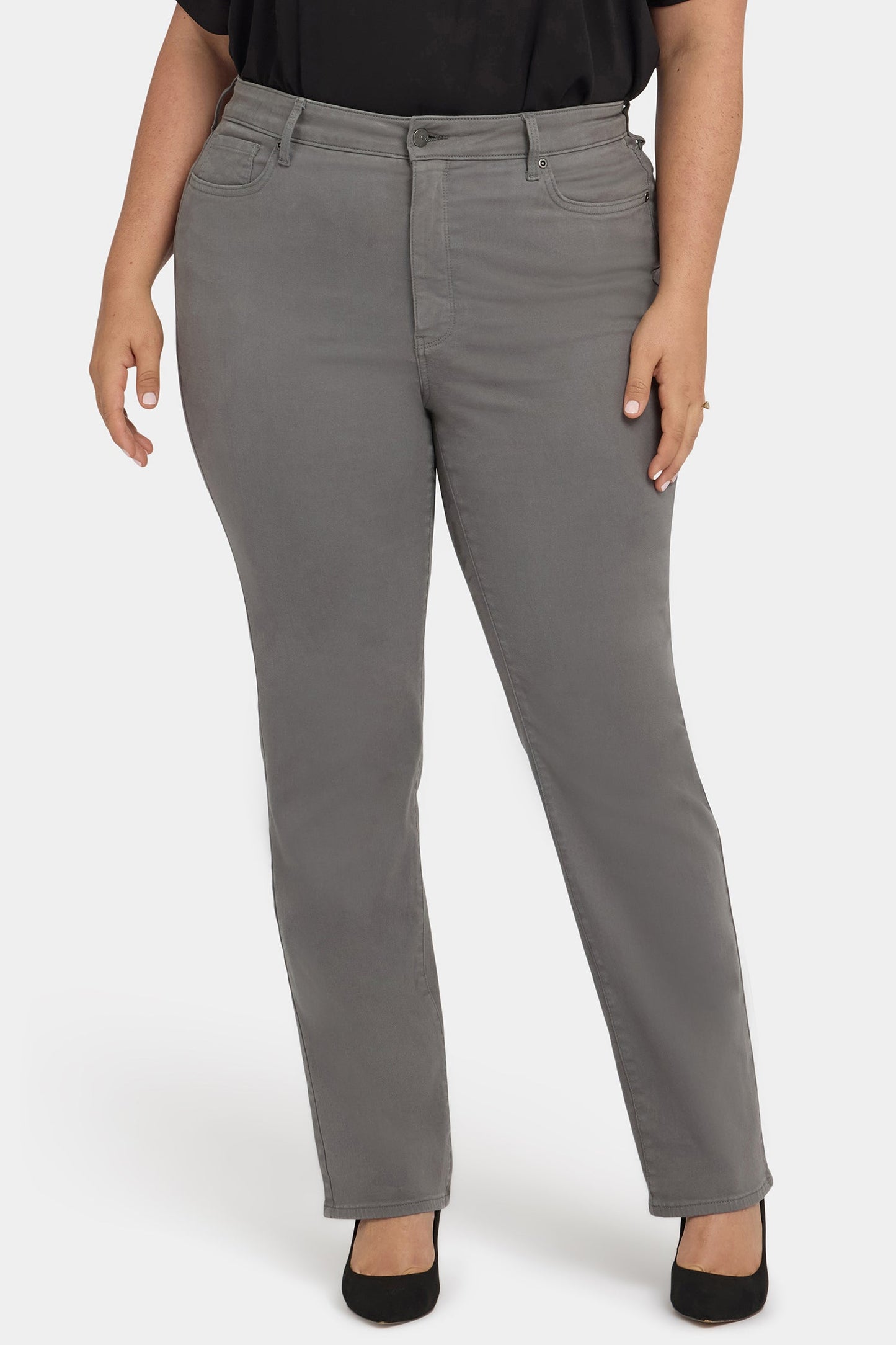 Marilyn Straight Jeans In Plus Size - Lunar Stone