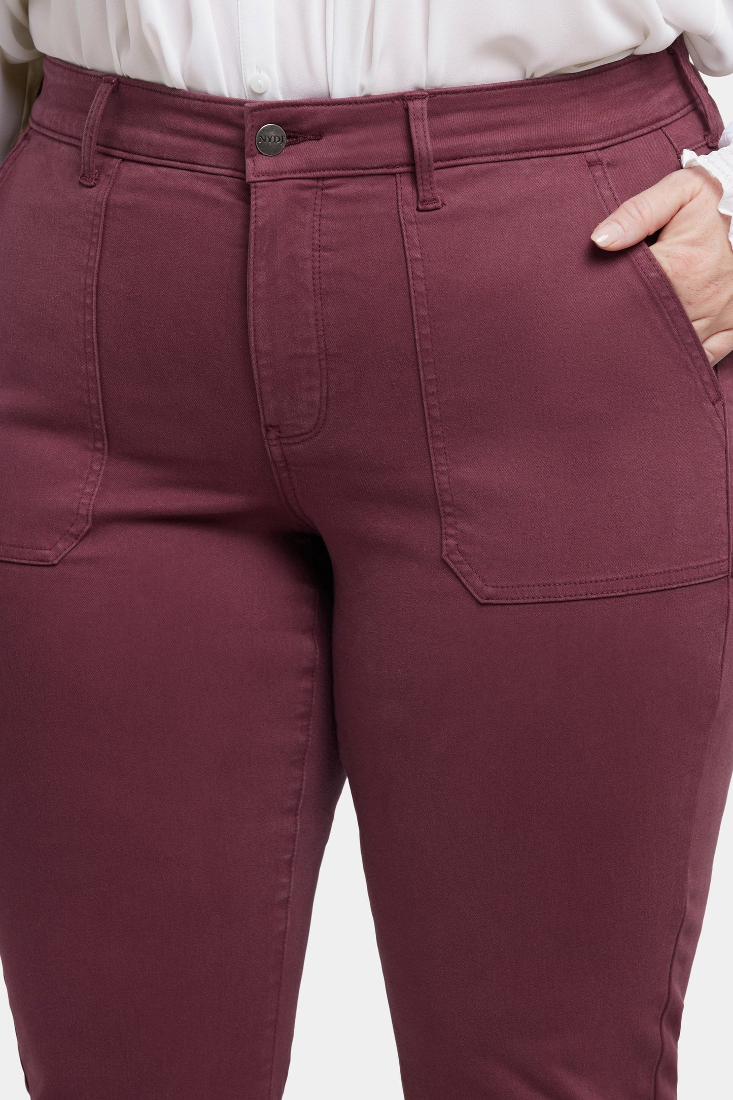 Marilyn Straight Jeans In Plus Size - Dark Cherry