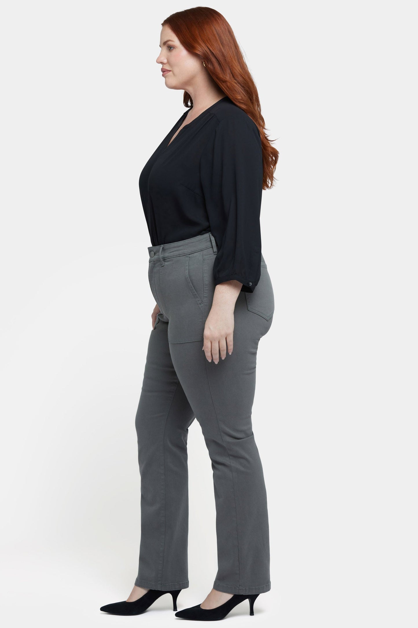 Marilyn Straight Jeans In Plus Size - Vine Leaf