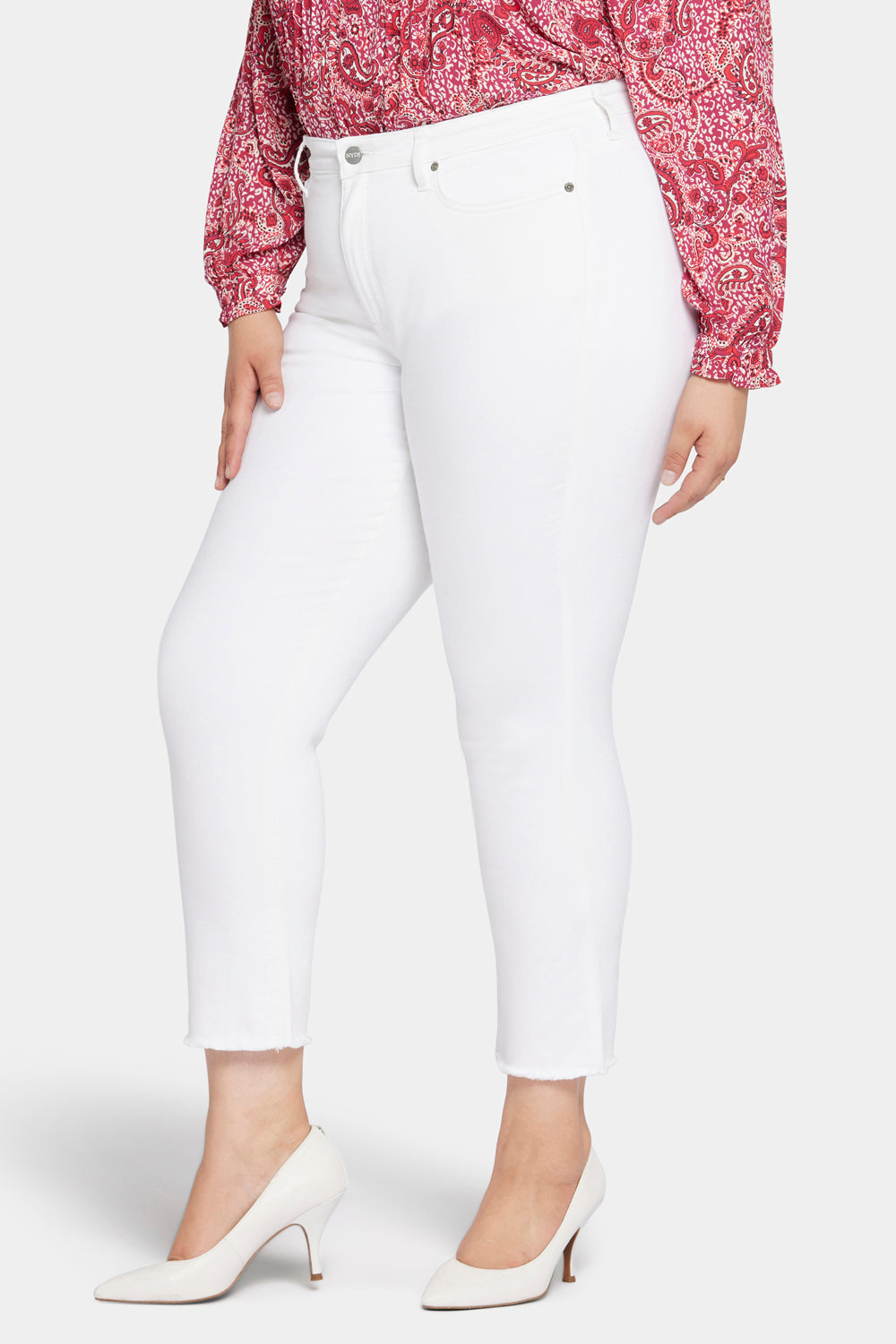 Sheri Slim Ankle Jeans In Plus Size - Optic White