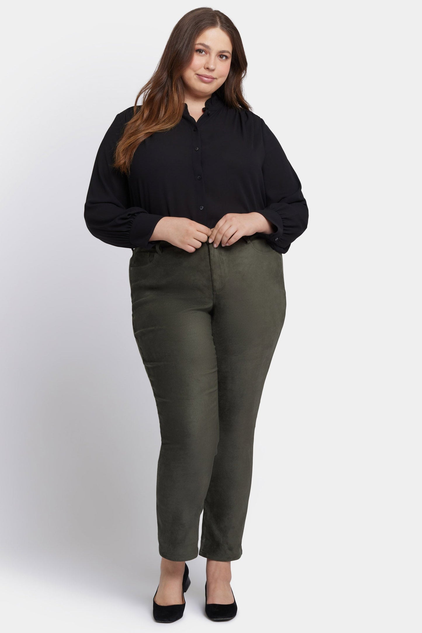 Sheri Slim Jeans In Plus Size - Vine Leaf