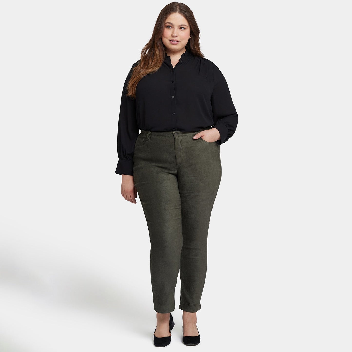 Sheri Slim Jeans In Plus Size - Vine Leaf