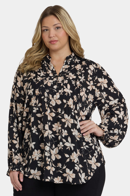 Pleated Front Tunic In Plus Size - Claudette