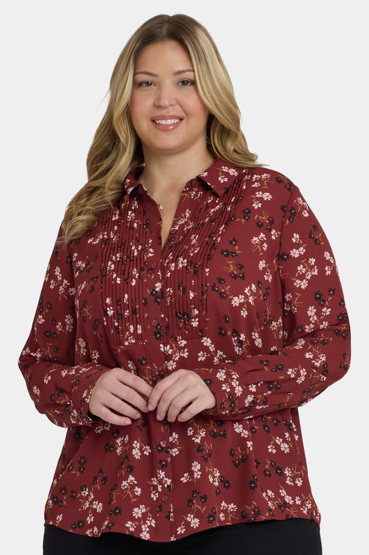 Tuxedo Blouse In Plus Size - Bienvenue