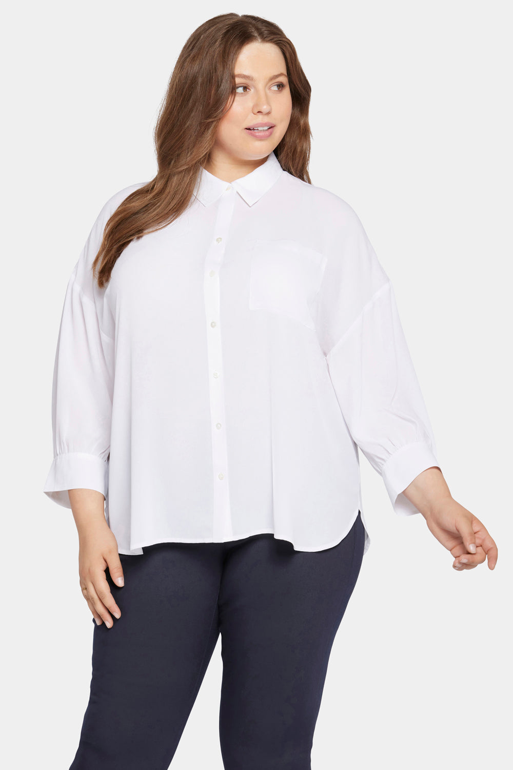 Zoey Blouse in Plus Size - Optic White