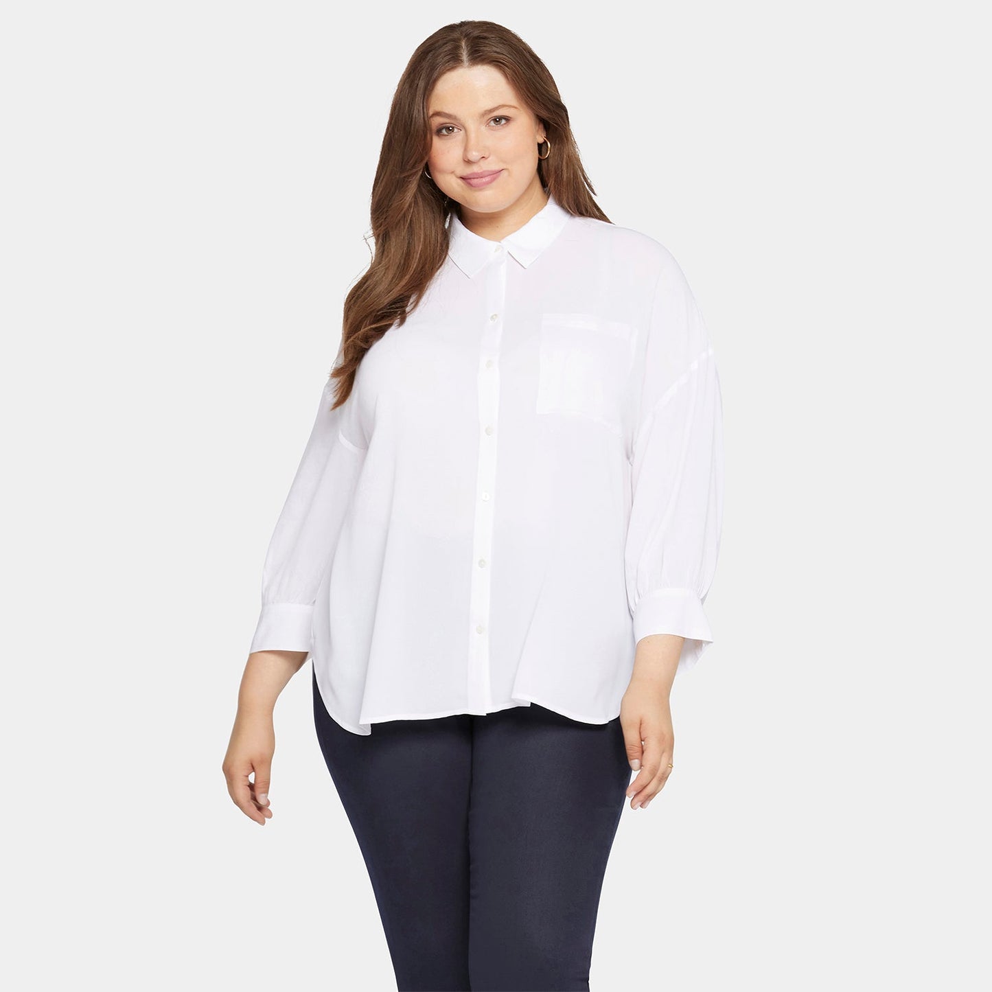 Zoey Blouse in Plus Size - Optic White