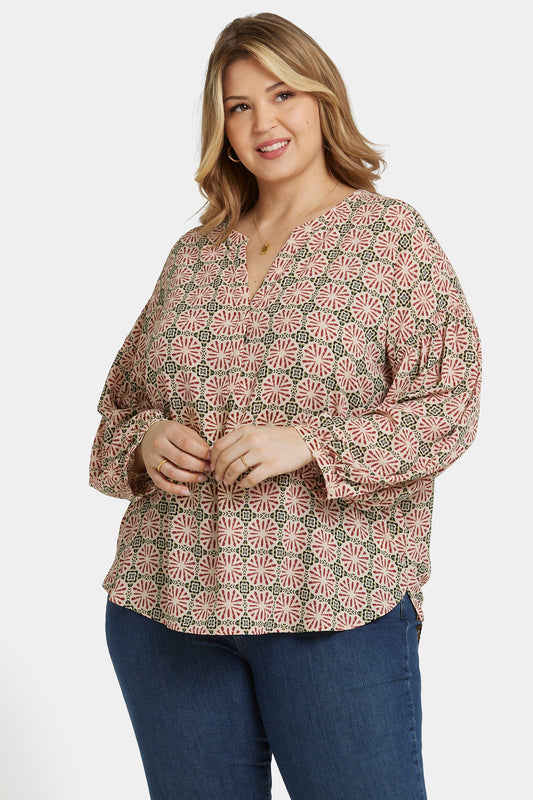 Paulina Peasant Blouse In Plus Size - Georgios Geo