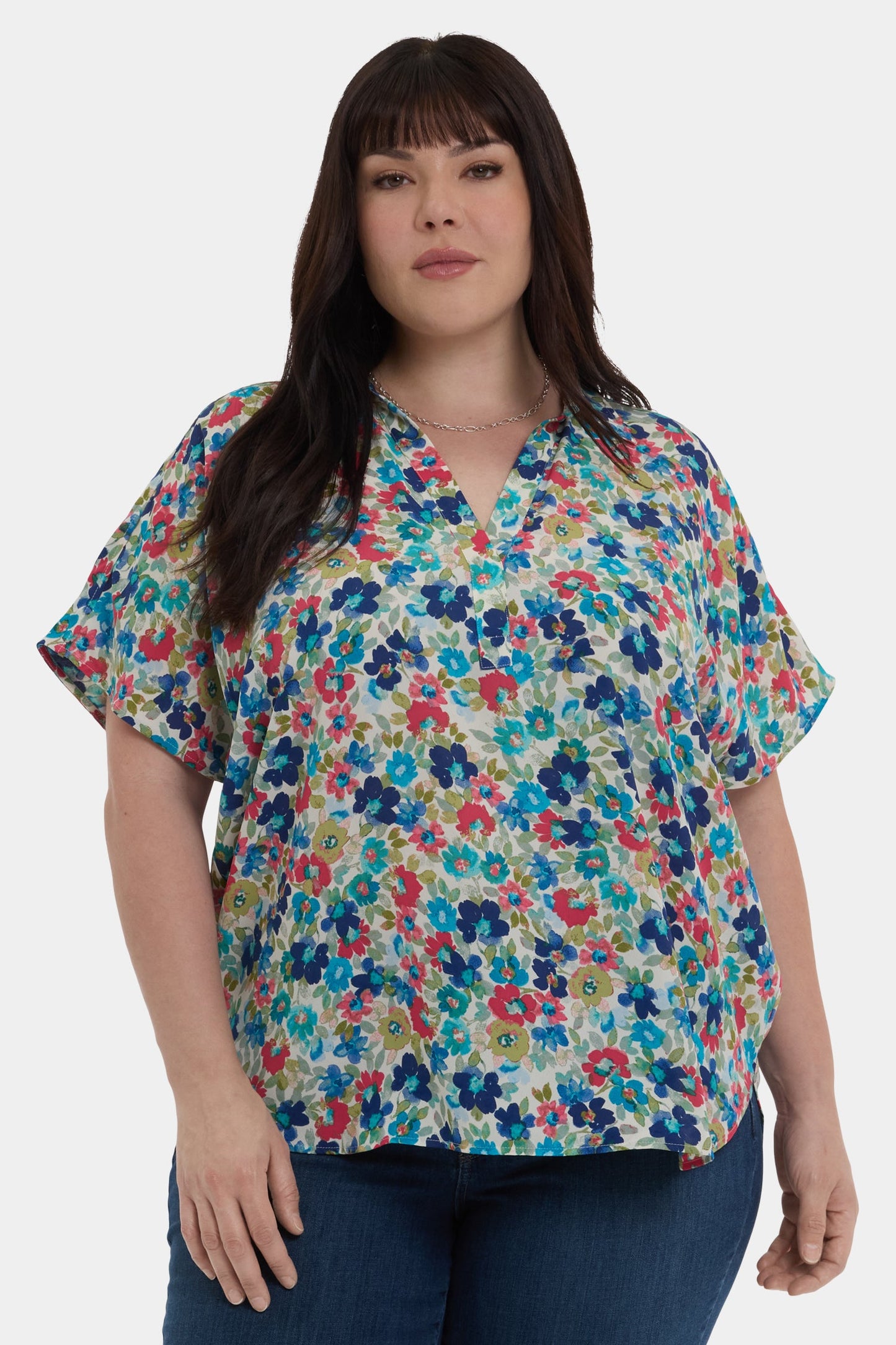 Becky Short Sleeved Blouse In Plus Size - Cala Gracio