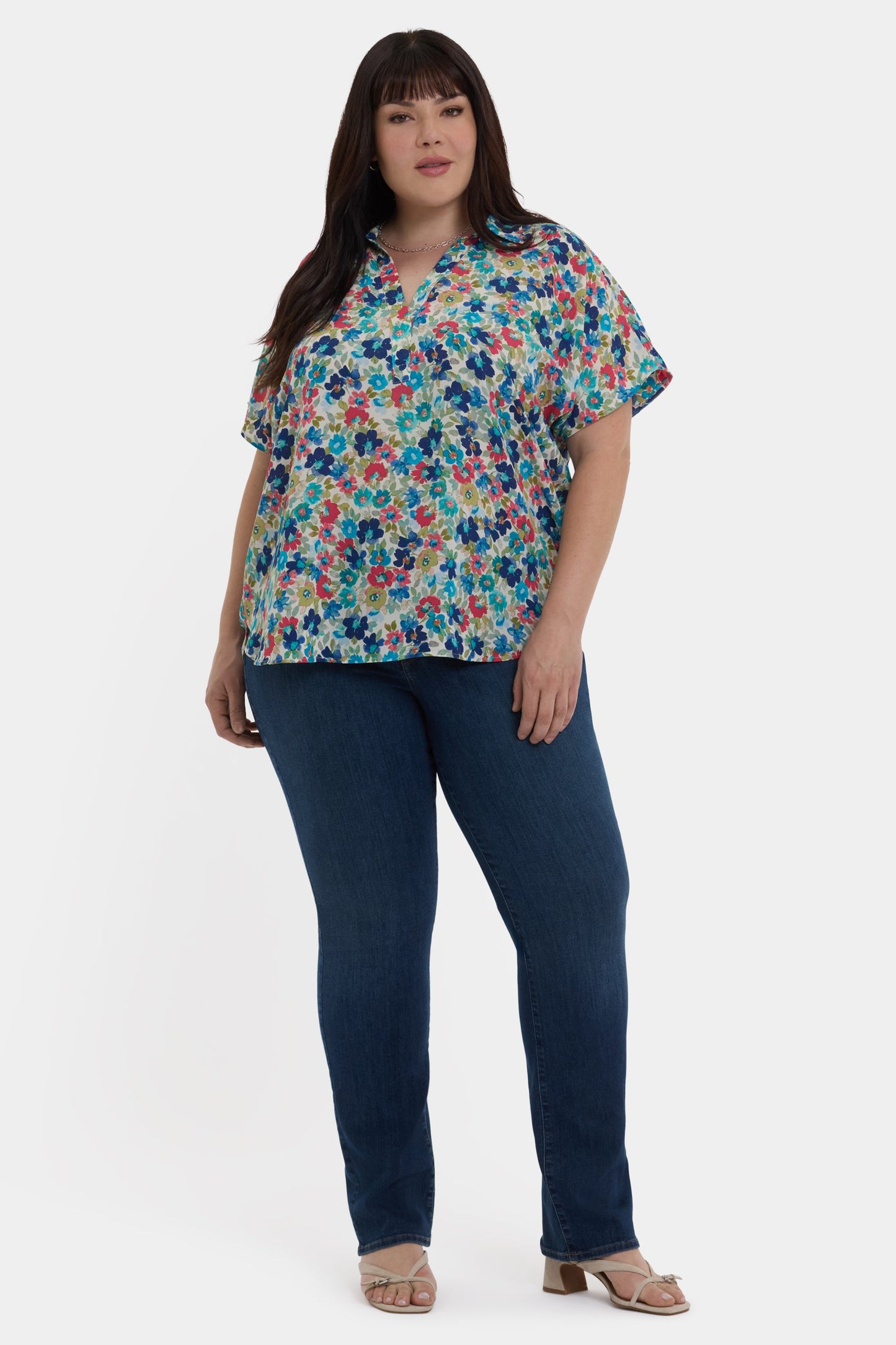 Becky Short Sleeved Blouse In Plus Size - Cala Gracio