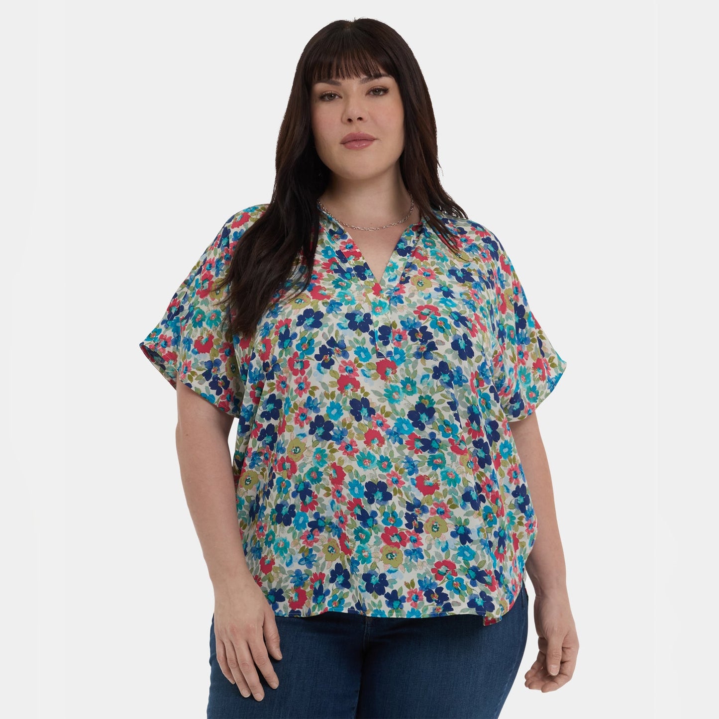 Becky Short Sleeved Blouse In Plus Size - Cala Gracio