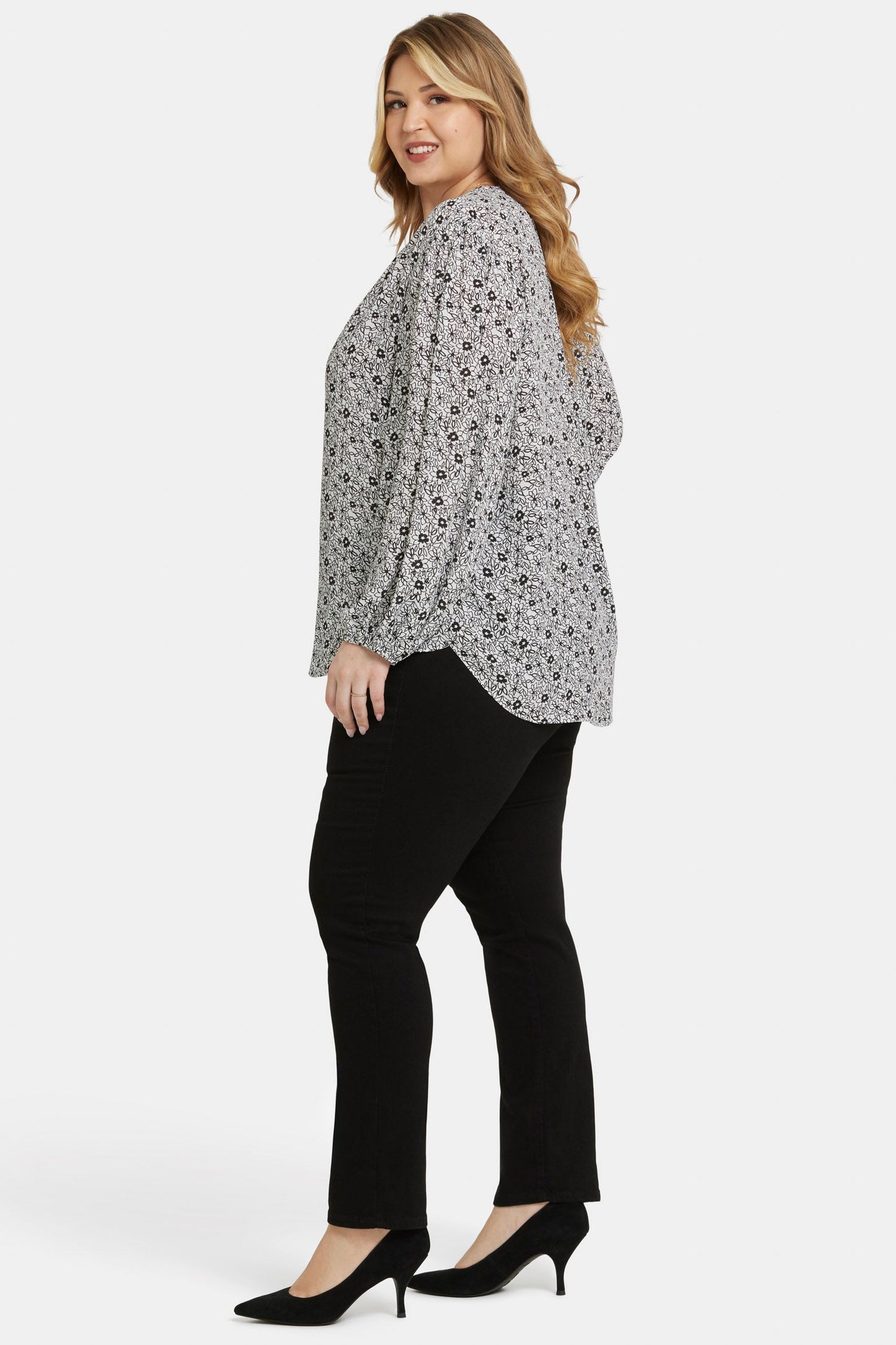 Puff Sleeve Popover Top In Plus Size - Adriana