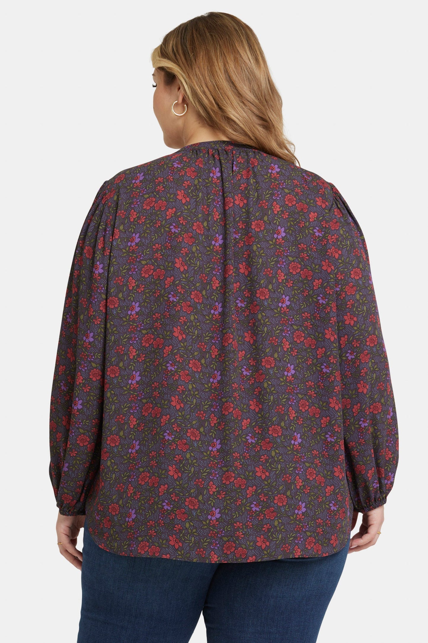 Puff Sleeve Popover Top In Plus Size - Matilde Meadow