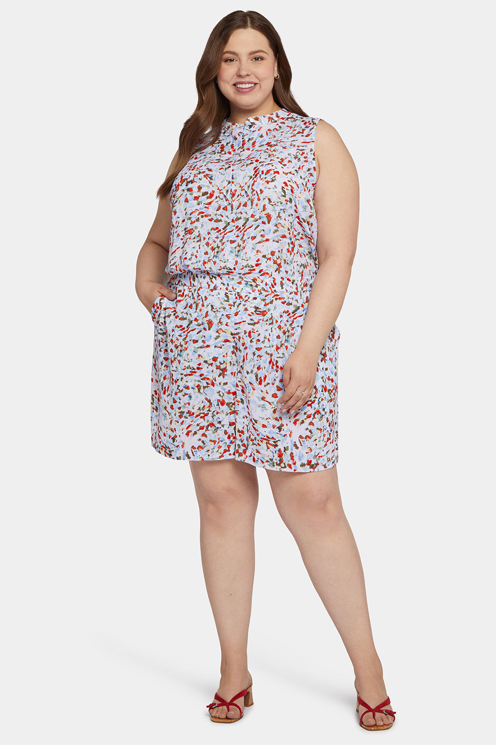 Mandarin Blouse And Short Set In Plus Size - Artesia