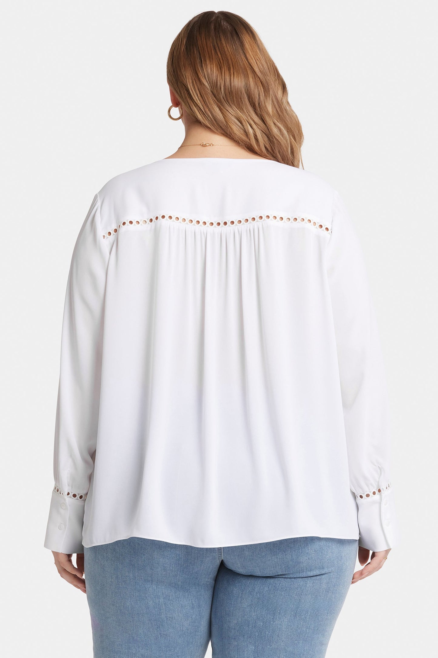 Liliana Peasant Blouse In Plus Size - Optic White